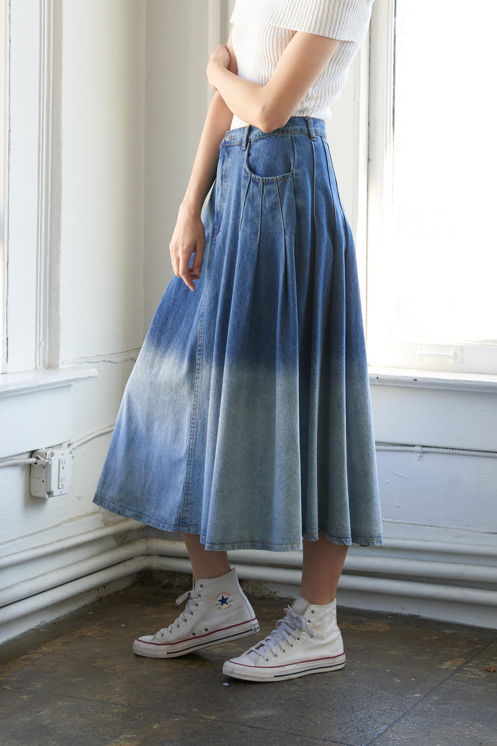 STATE OF MIND DENIM MIDI SKIRT - MaraFormigone