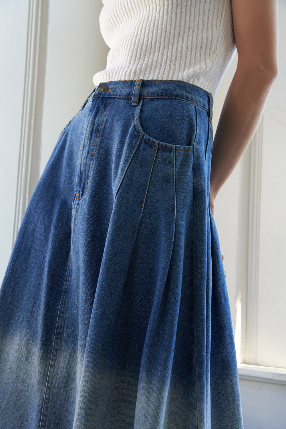 STATE OF MIND DENIM MIDI SKIRT - MaraFormigone