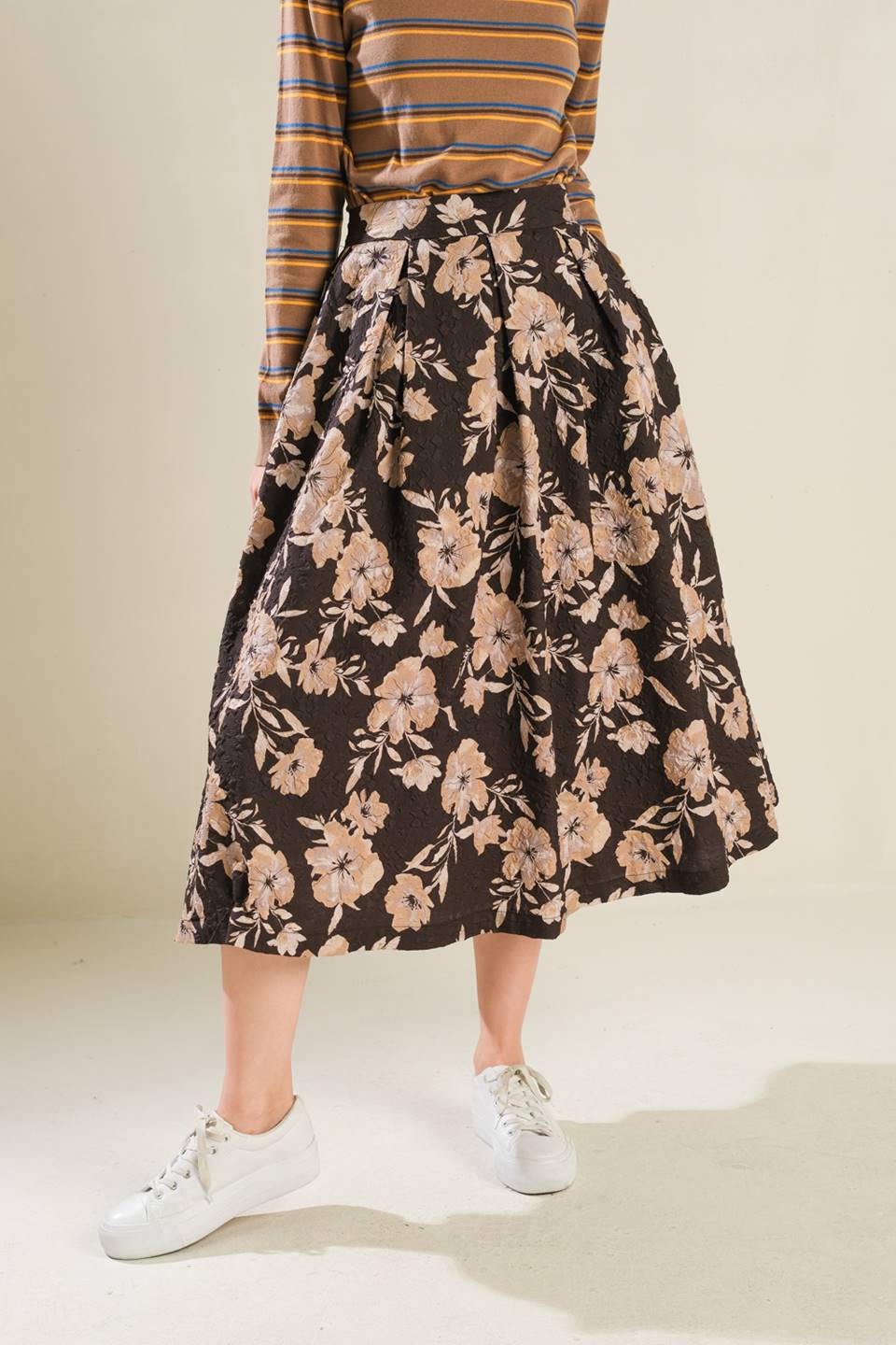 POSH PRESENCE WOVEN MIDI SKIRT - MaraFormigone