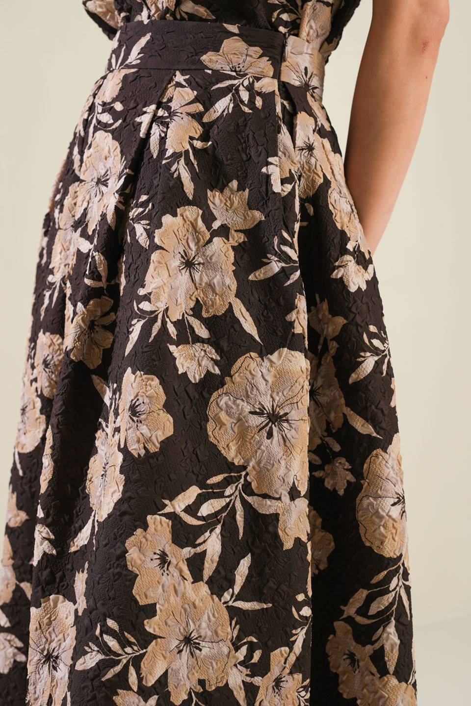 POSH PRESENCE WOVEN MIDI SKIRT - MaraFormigone