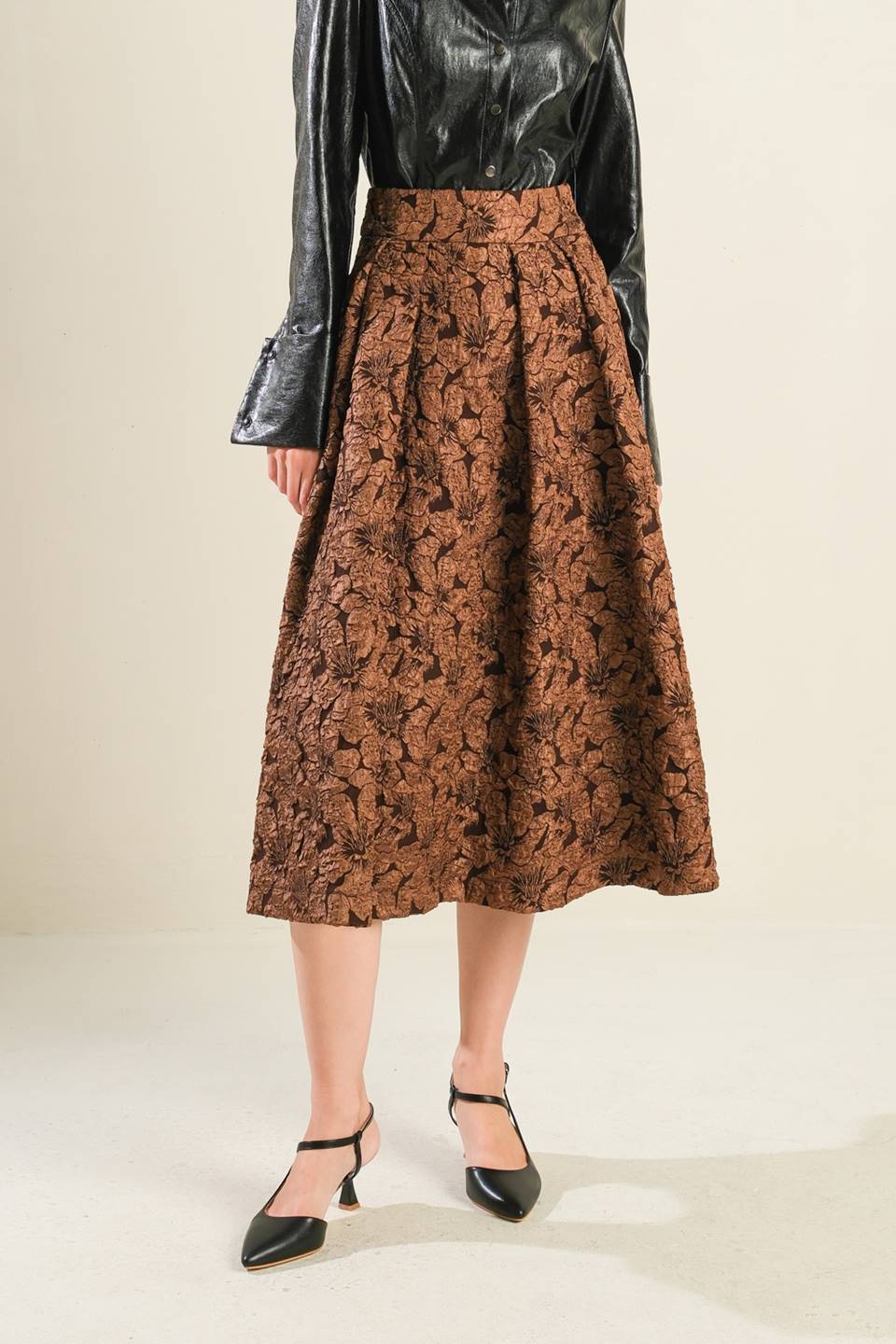 ETERNAL DEVOTION WOVEN FULL MIDI SKIRT - MaraFormigone