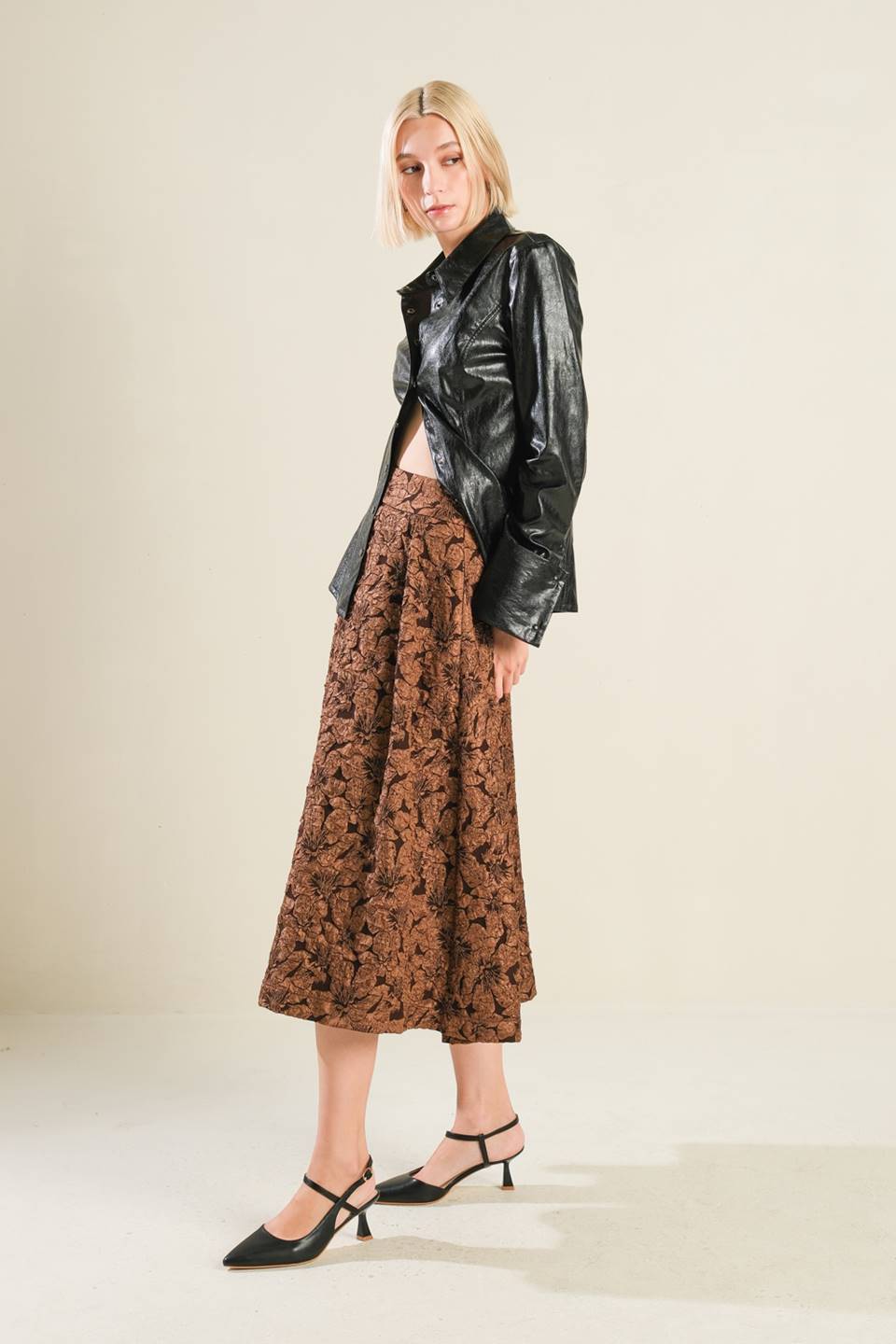 ETERNAL DEVOTION WOVEN FULL MIDI SKIRT - MaraFormigone