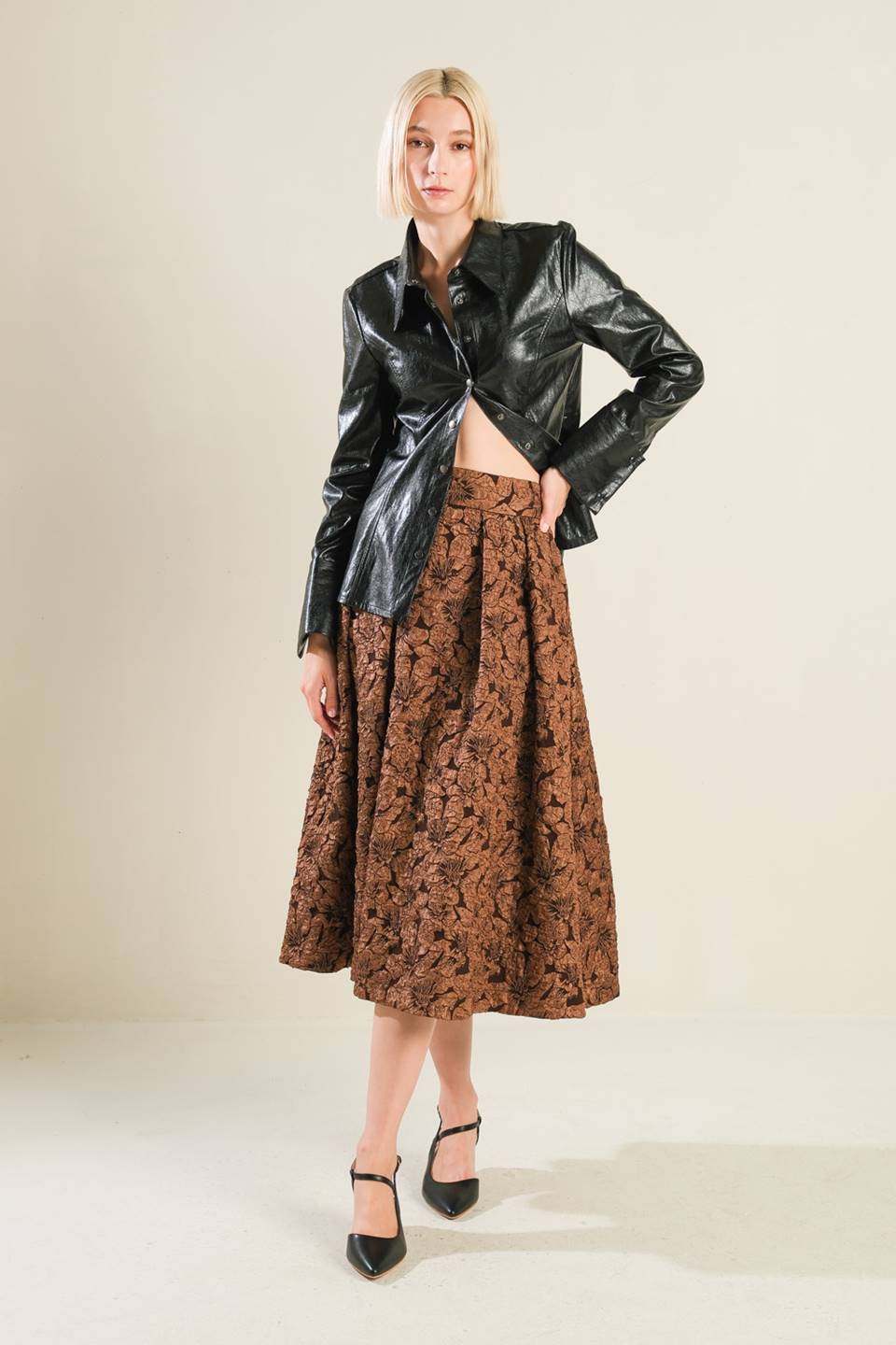 ETERNAL DEVOTION WOVEN FULL MIDI SKIRT - MaraFormigone