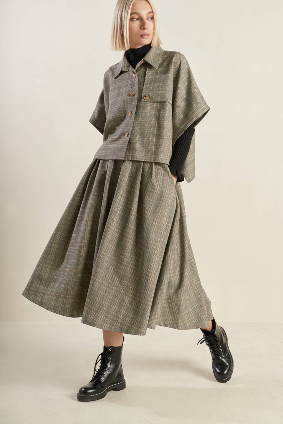 Saia midi de tecido plano Moody Allure