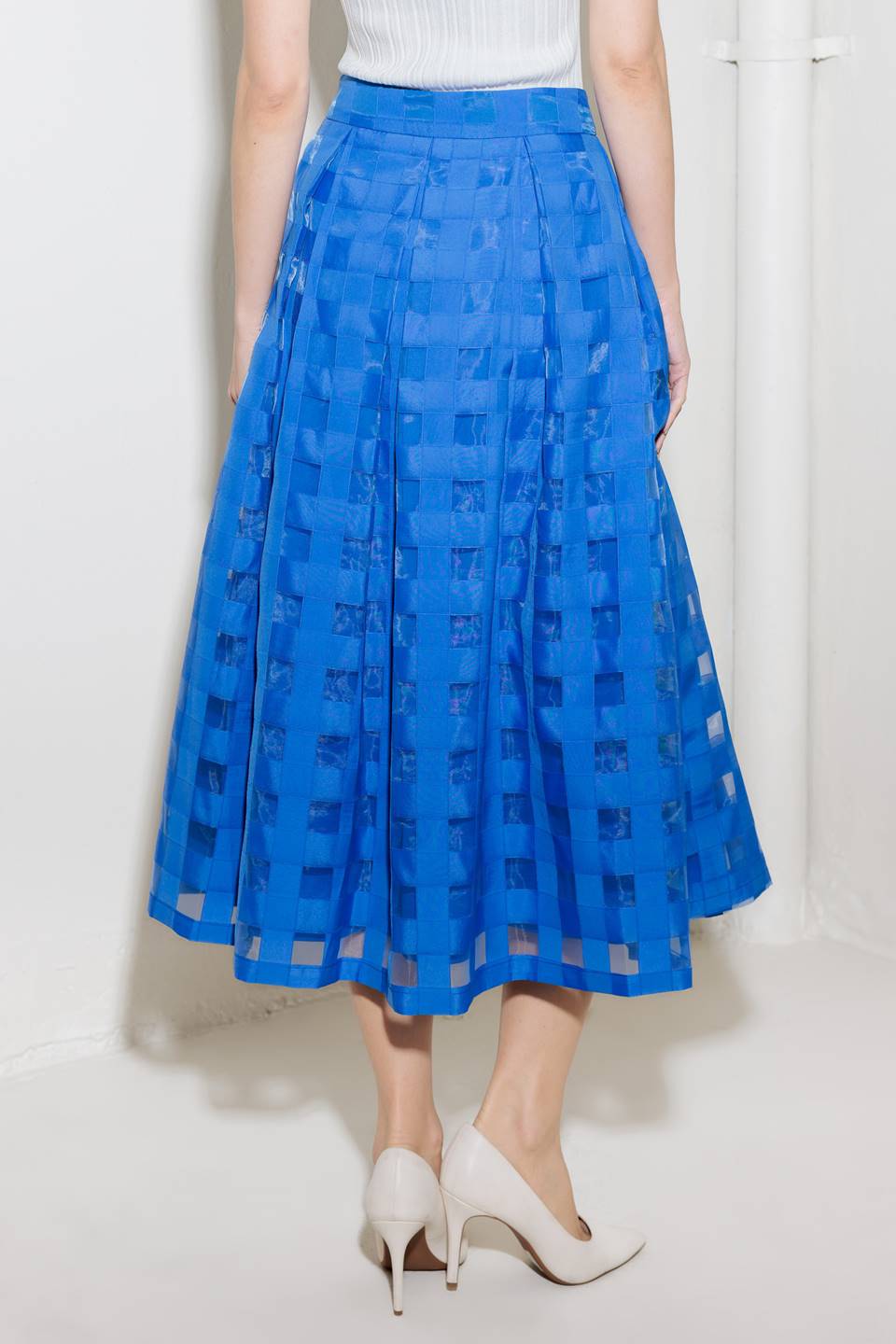 LIVE FOR US BLUE ORGANZA MIDI SKIRT - MaraFormigone