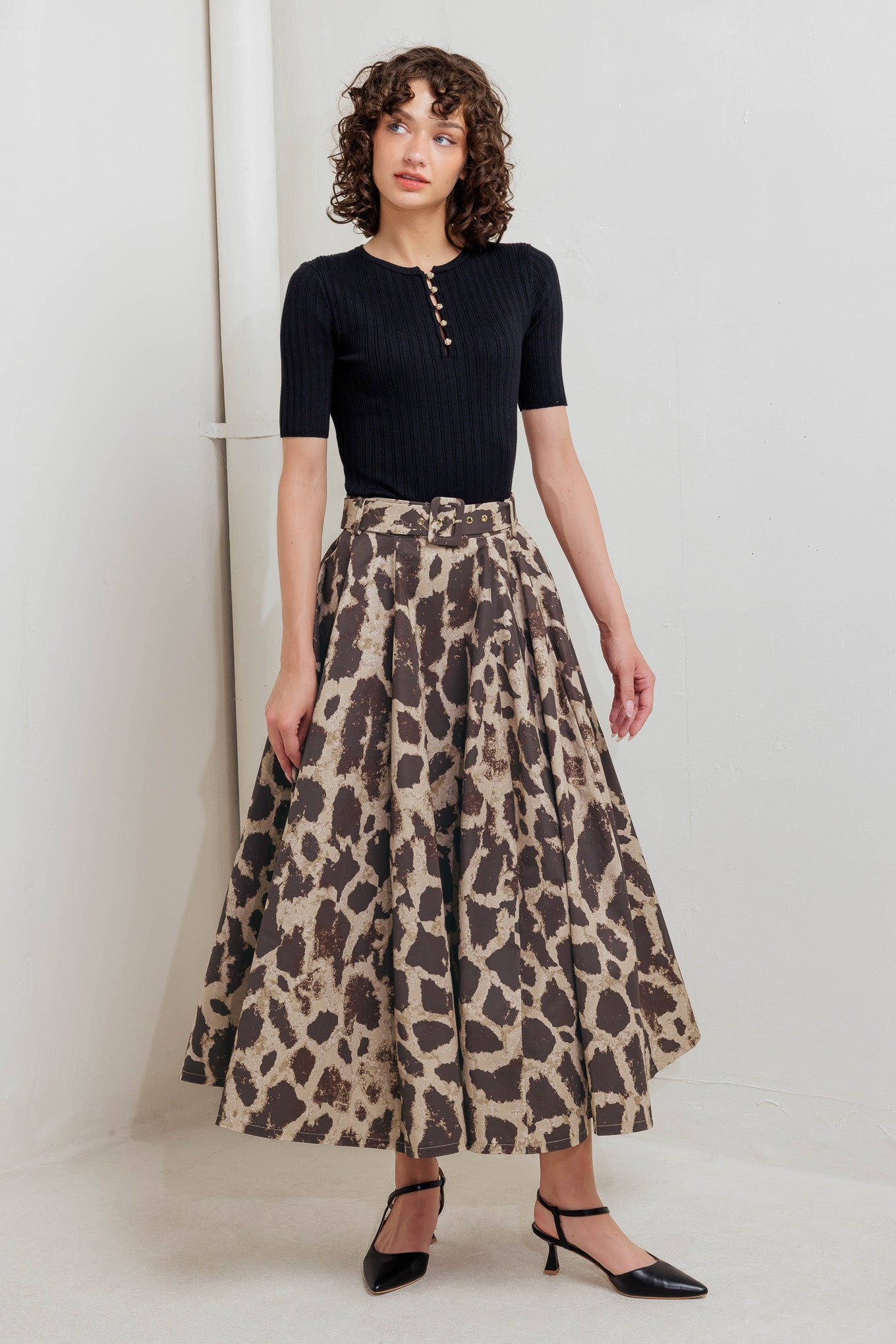 LEO LOVER WOVEN FULL MIDI SKIRT - MaraFormigone