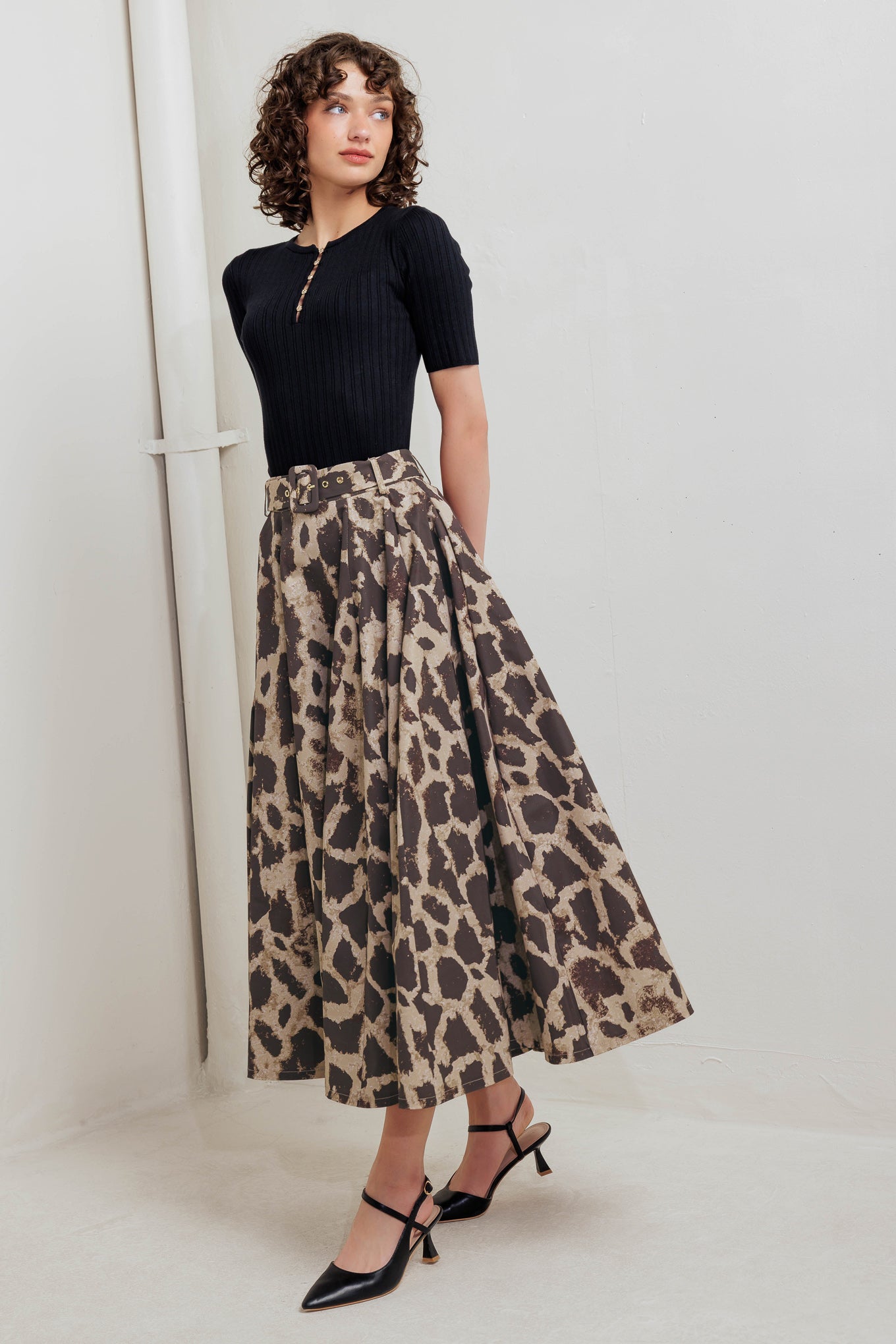 LEO LOVER WOVEN FULL MIDI SKIRT - MaraFormigone