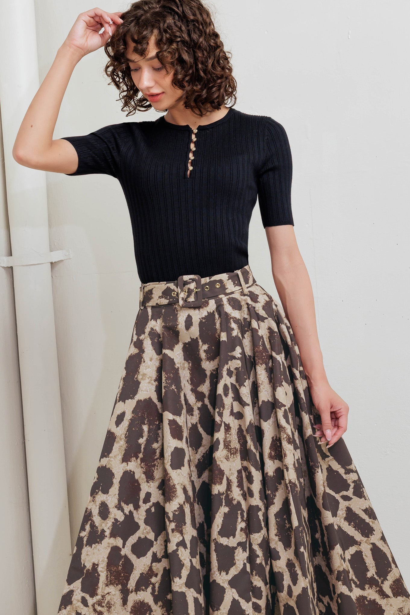 LEO LOVER WOVEN FULL MIDI SKIRT - MaraFormigone