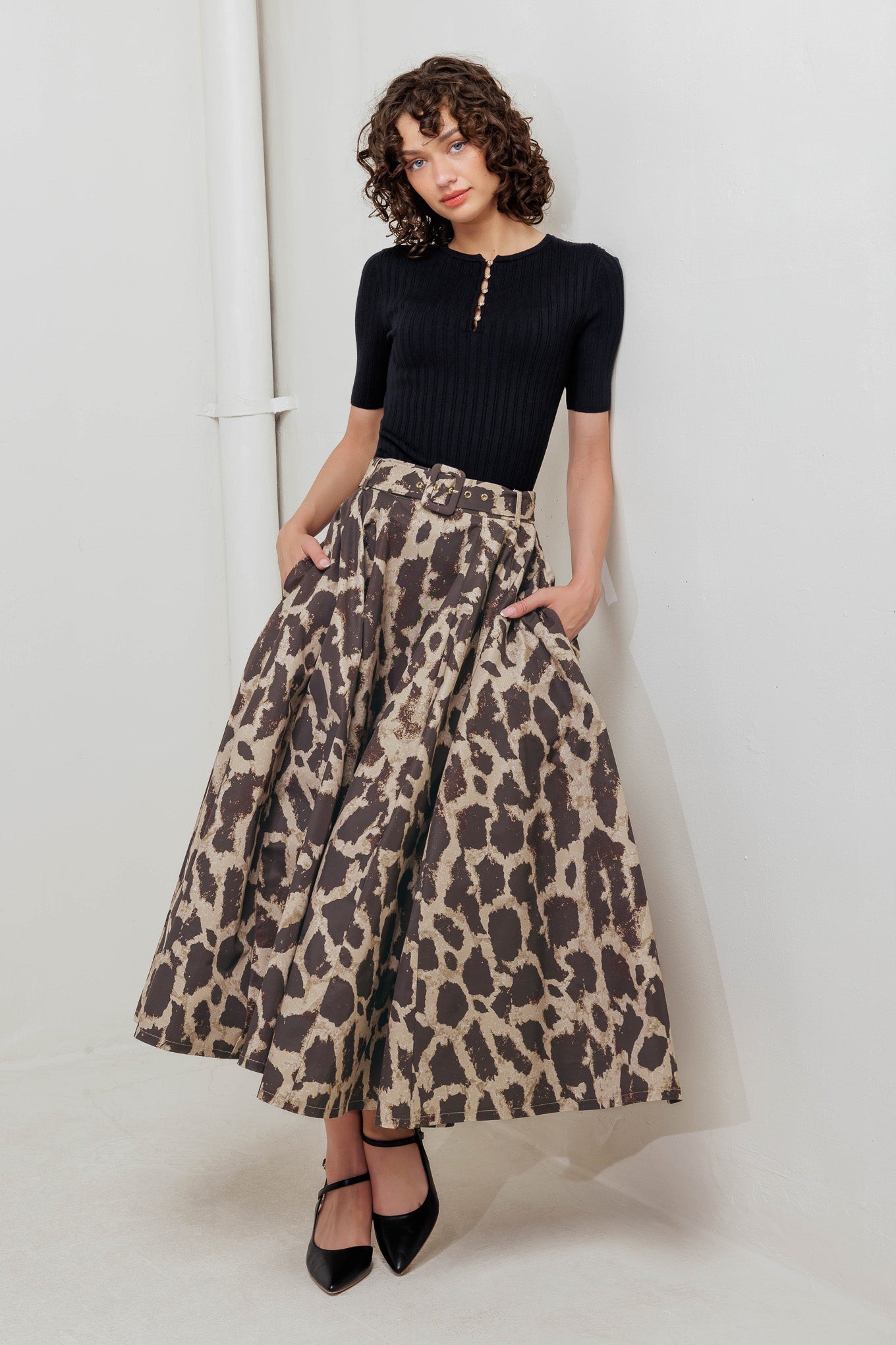 LEO LOVER WOVEN FULL MIDI SKIRT - MaraFormigone