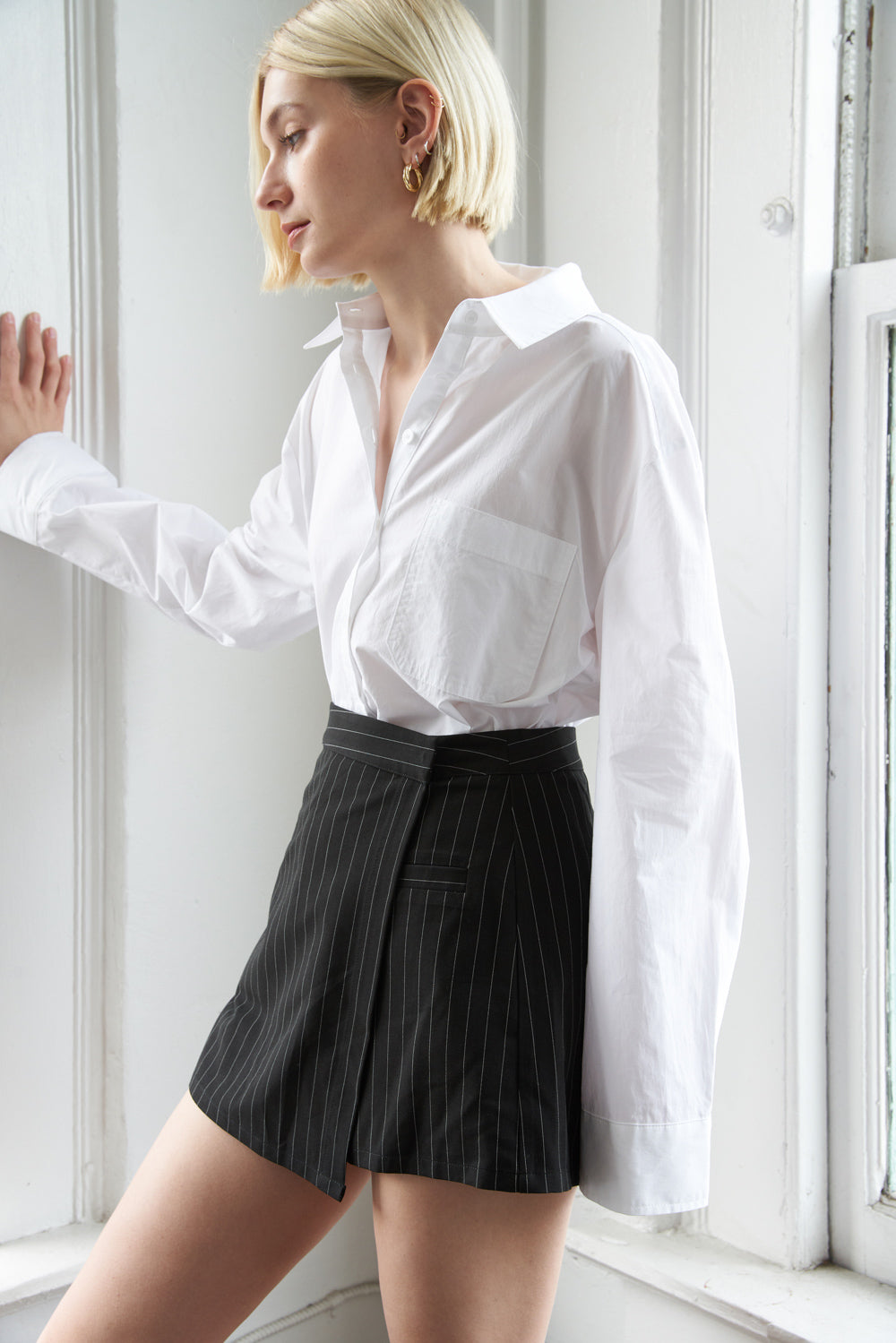 Falda pantalón tejida con raíces de pueblo pequeño