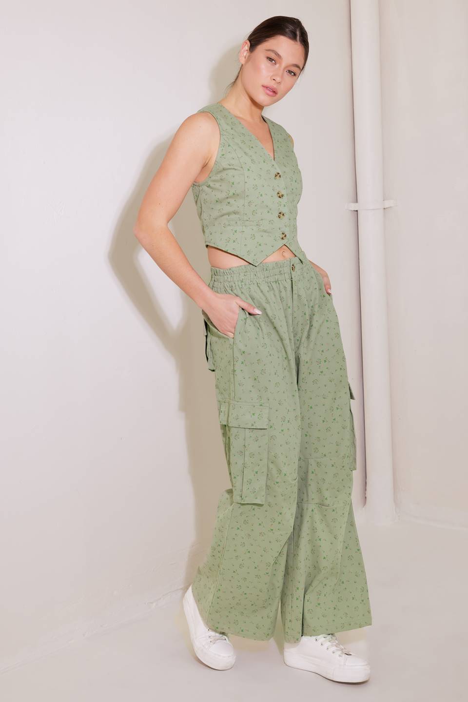 DRIFTING CURRENTS OLIVE WOVEN PANTS