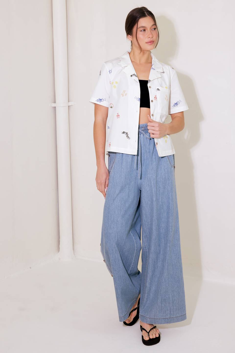 RIVERSIDE SIPS PANTALONES DE CHAMBRAY INDIGO CLARO