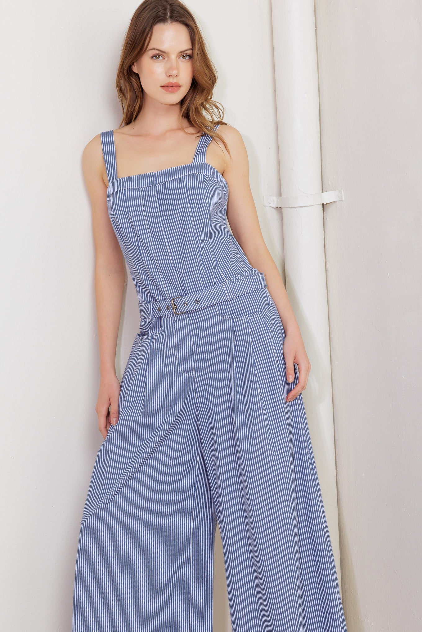 FRESH PETAL BLUE WOVEN JUMPSUIT - MaraFormigone