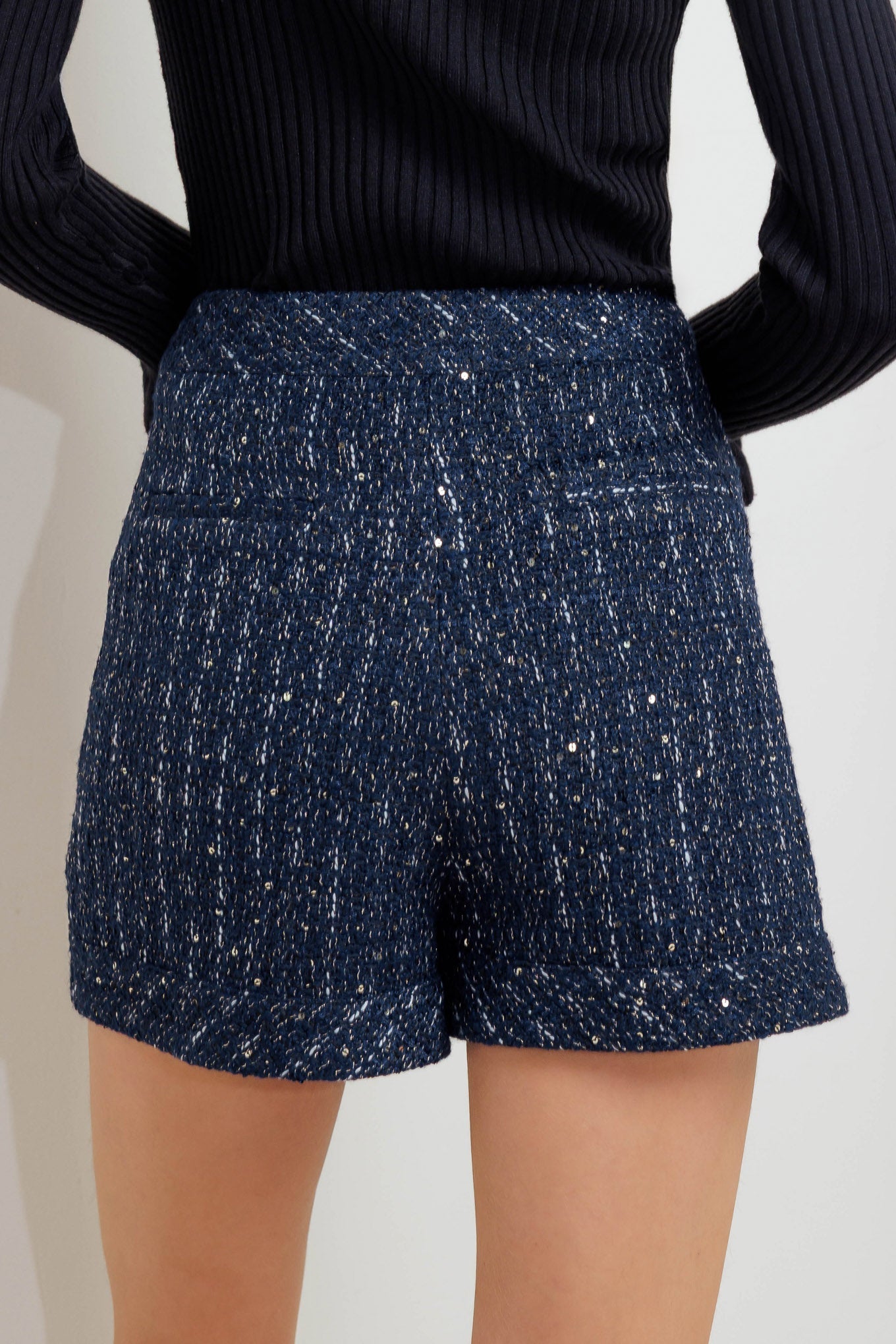 PARISIAN NAVY TWEED SKORT - MaraFormigone
