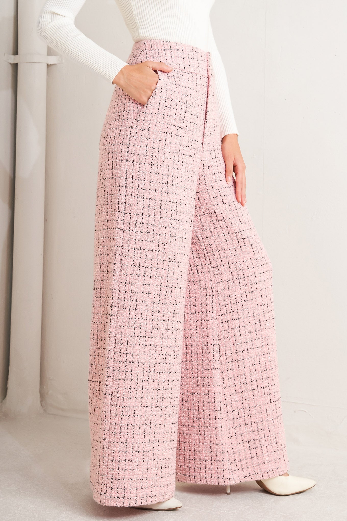 PANTALONES DE TWEED ROSÉ EDGE