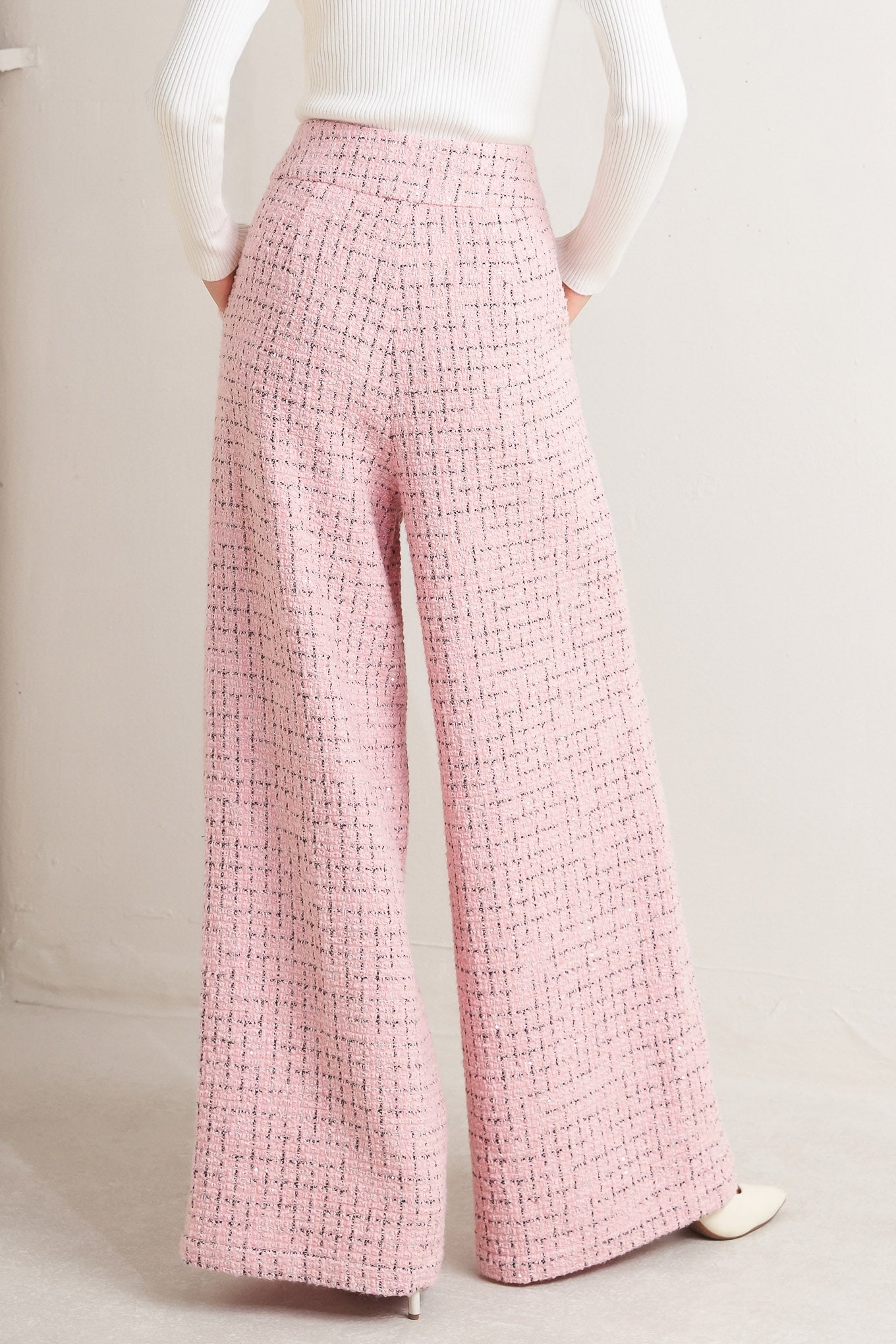 PANTALONES DE TWEED ROSÉ EDGE