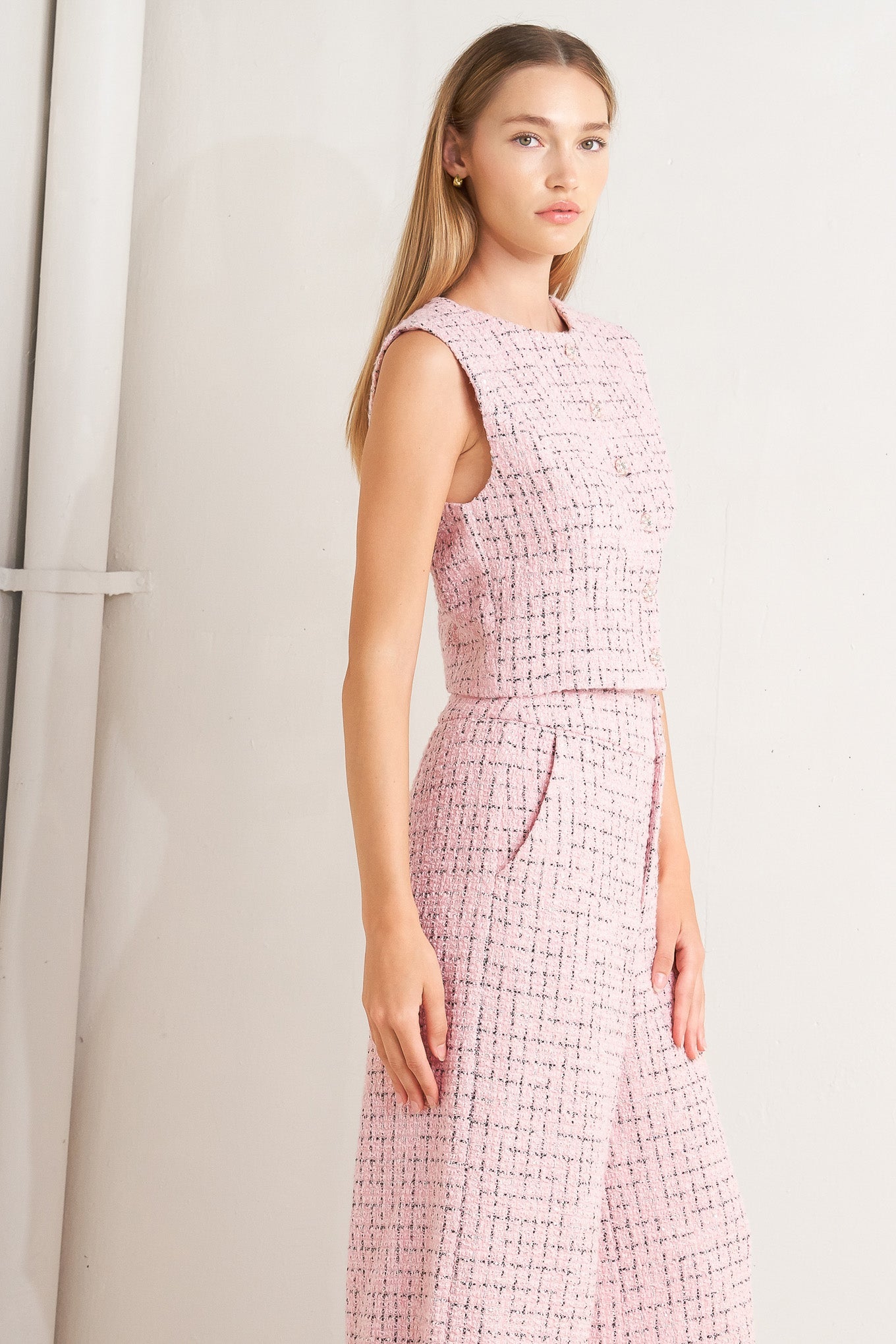 PANTALONES DE TWEED ROSÉ EDGE