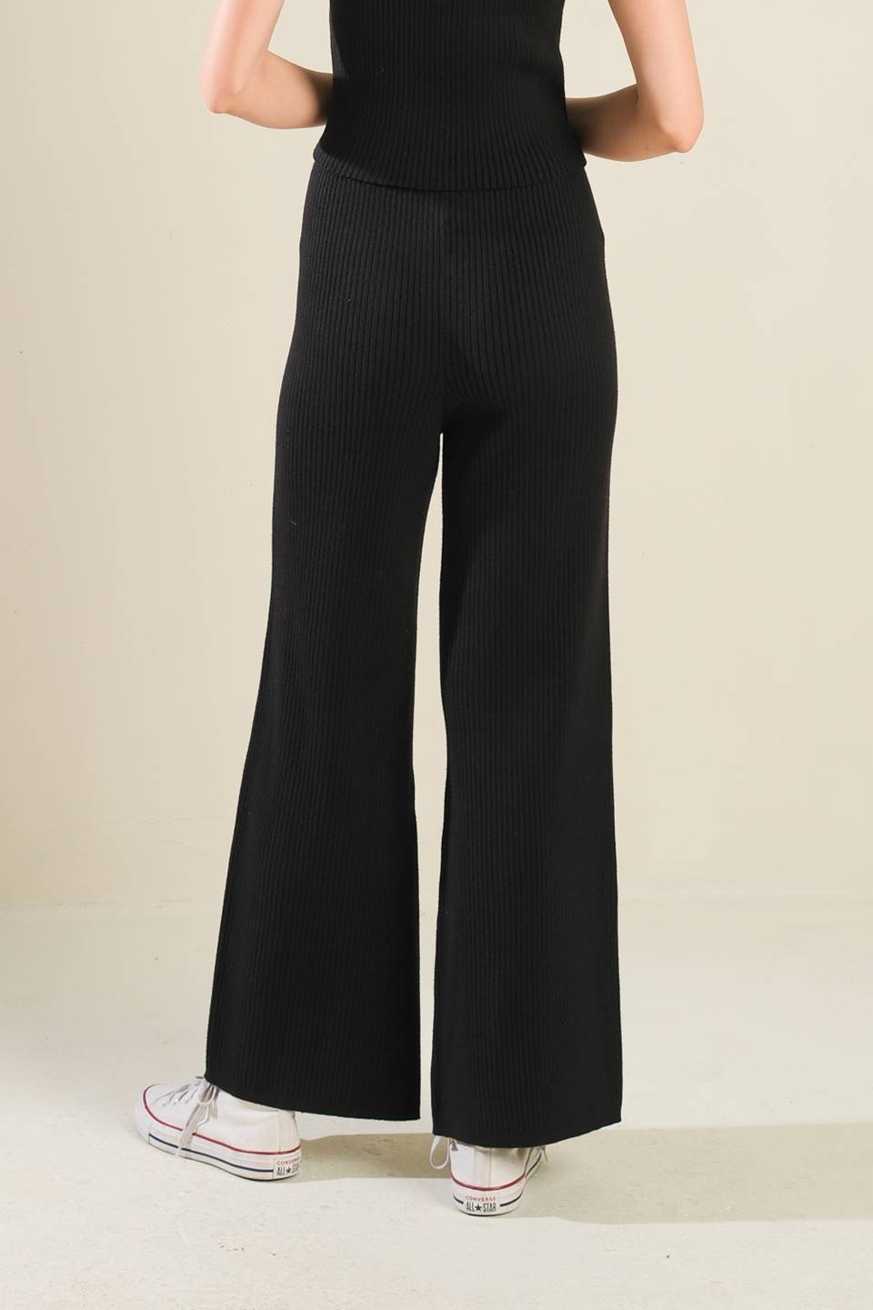 REGAL RISE BLACK KNIT PANTS - MaraFormigone