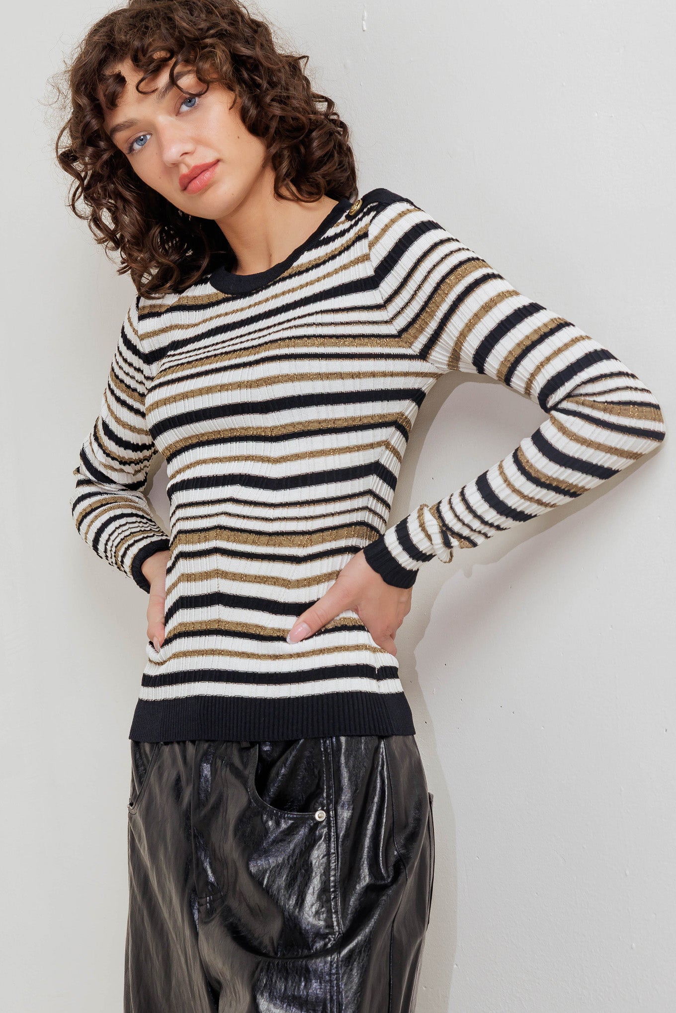 Blusa de tricô Sweet Stripe Muse