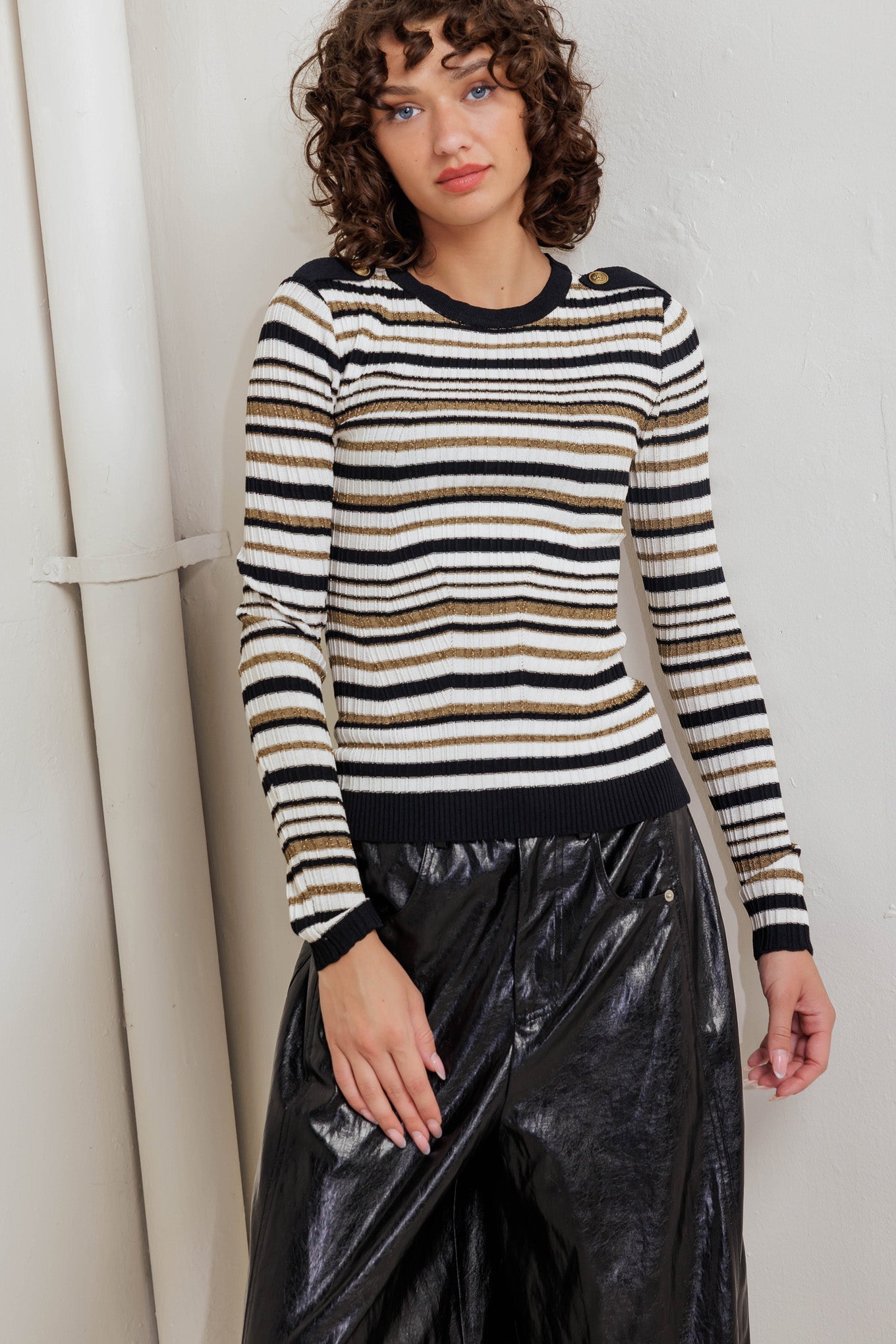 Blusa de tricô Sweet Stripe Muse