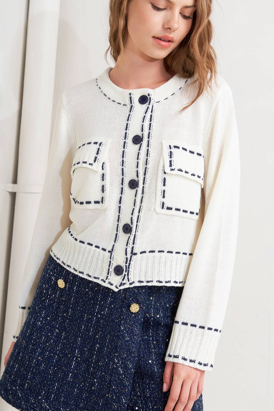 Suéter de punto con marco único