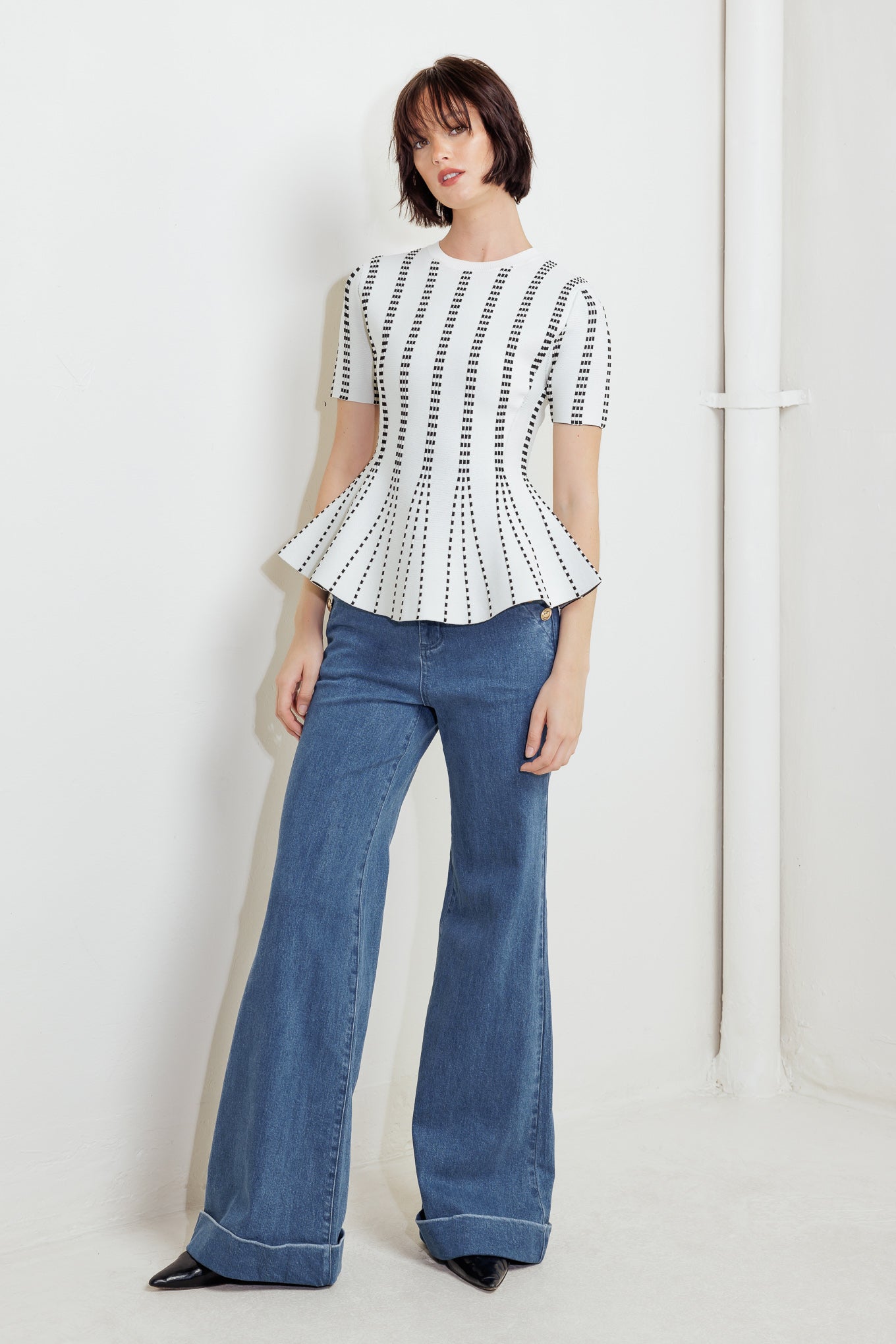 EVENING RUSTLE JACQUARD SWEATER TOP - MaraFormigone