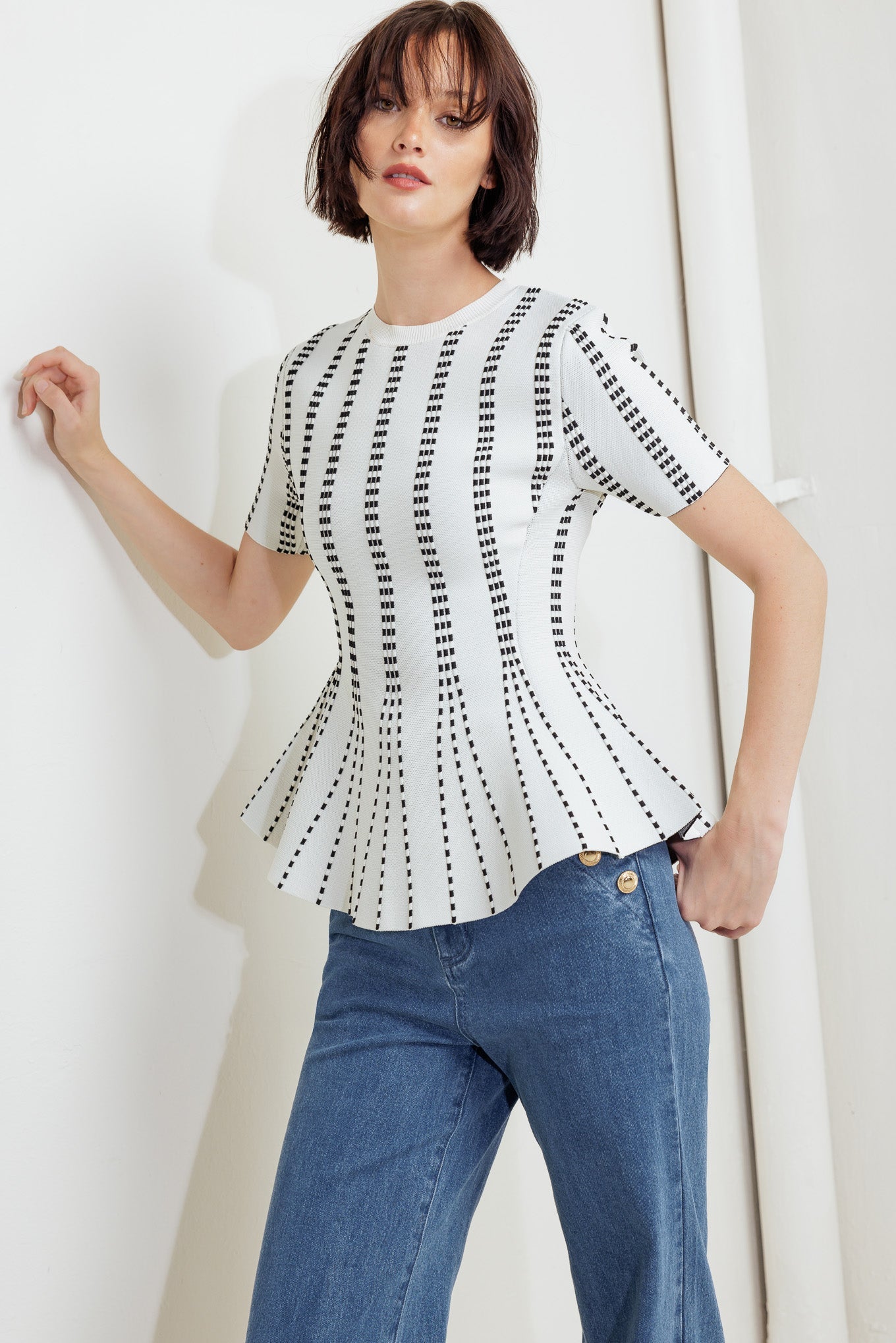 EVENING RUSTLE JACQUARD SWEATER TOP - MaraFormigone