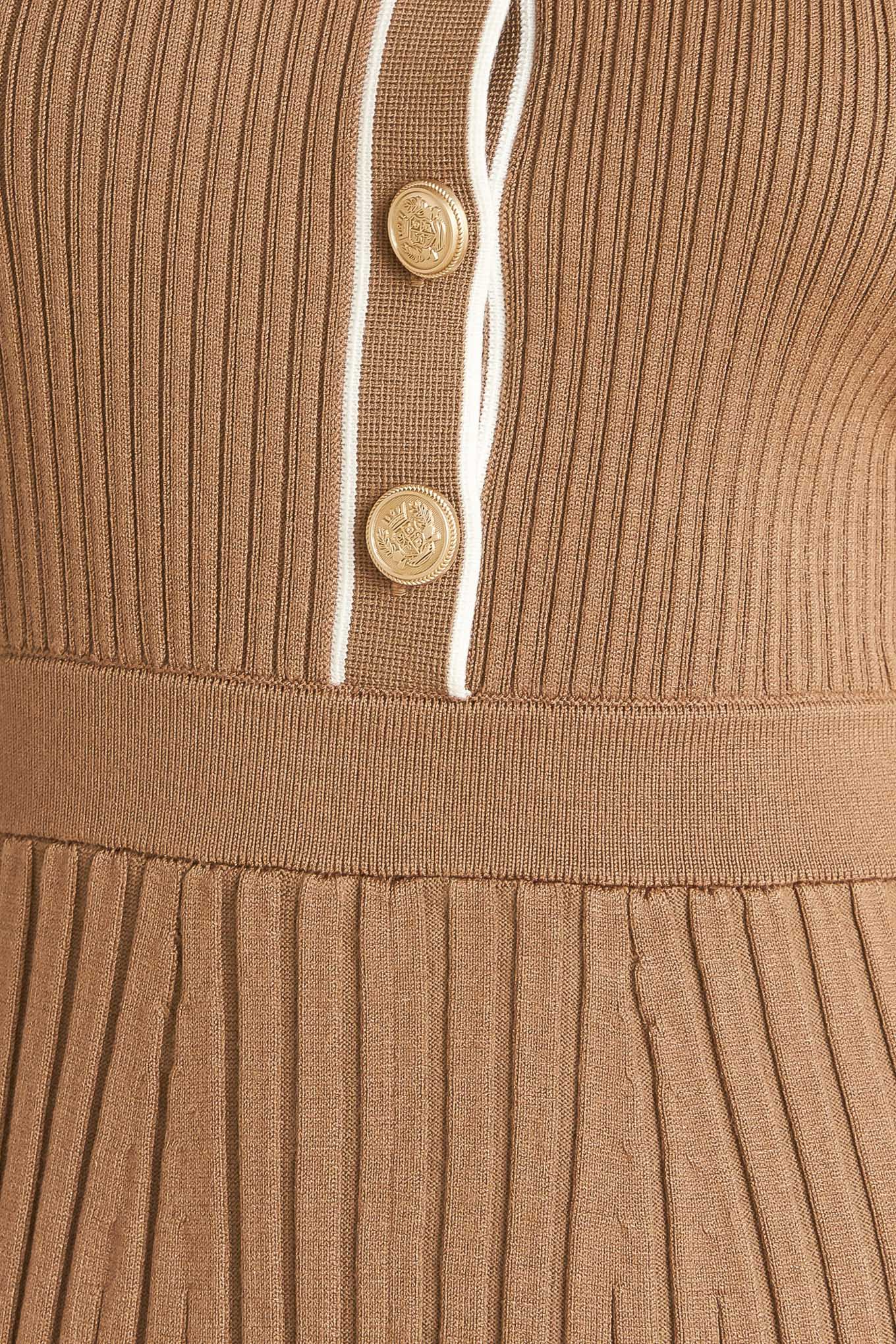 VESTIDO MIDI DE PUNTO DE SUÉTER DE ESTILO PARISINO