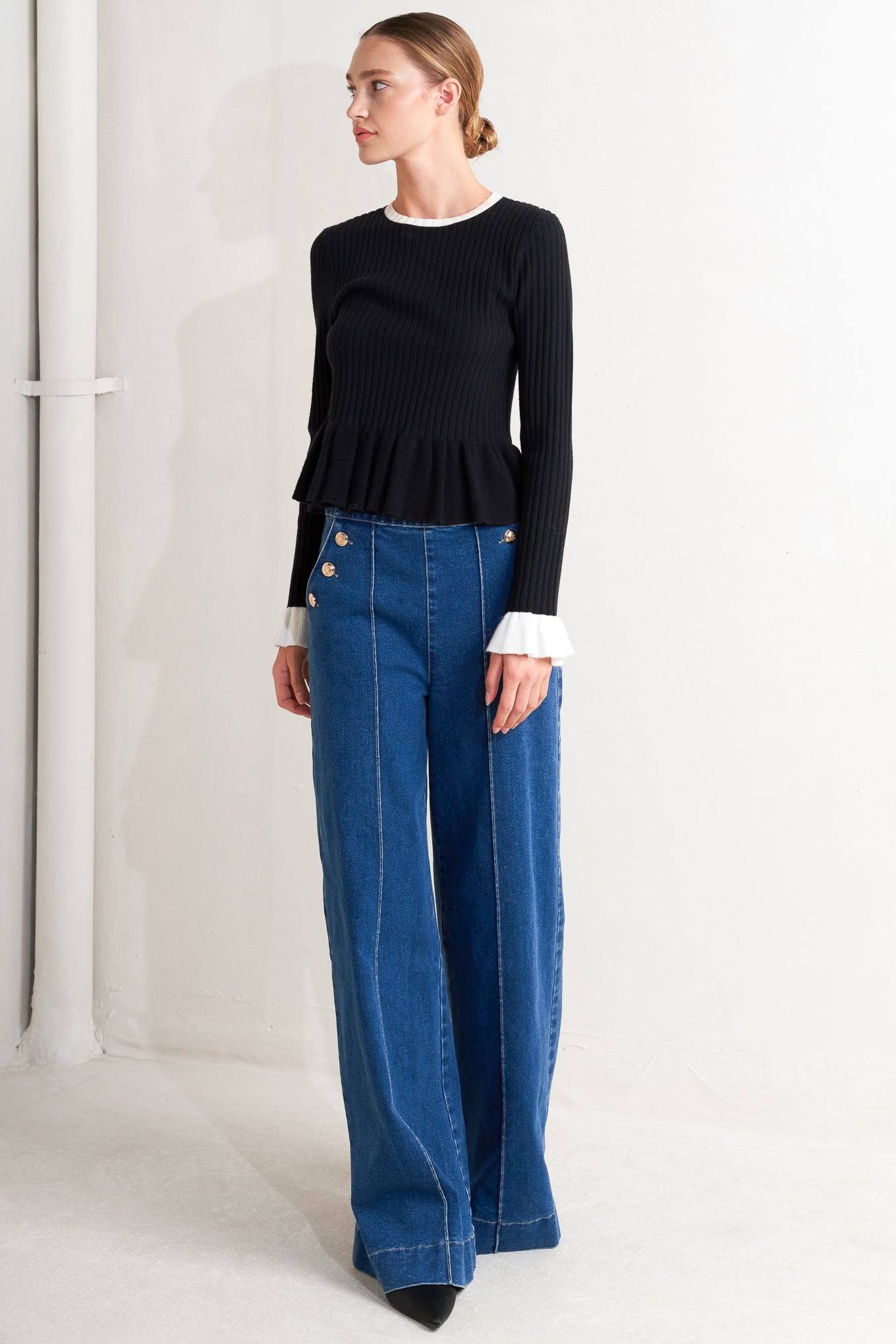 Blusa de tricô com detalhes delicados