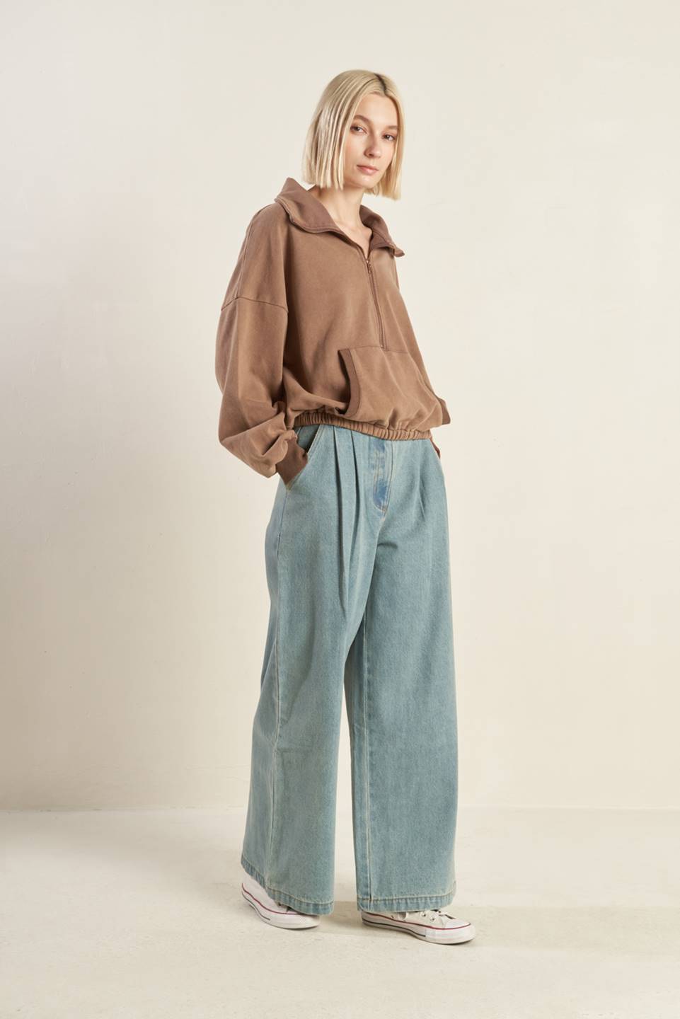 DELIGHTFUL DRAPE FRENCH TERRY SWEATSHIRT - MaraFormigone