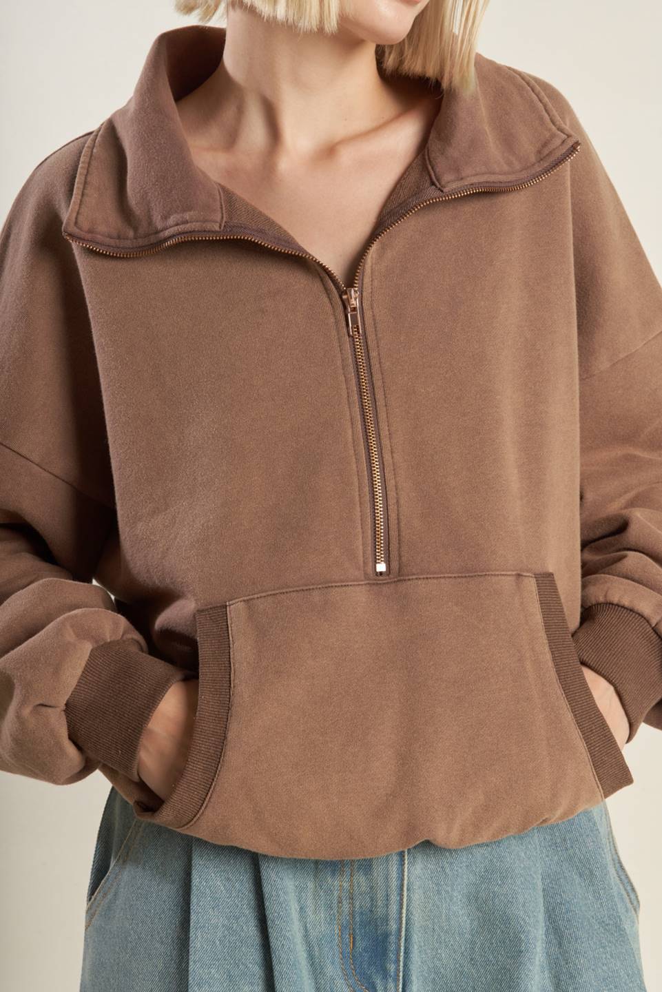 DELIGHTFUL DRAPE FRENCH TERRY SWEATSHIRT - MaraFormigone