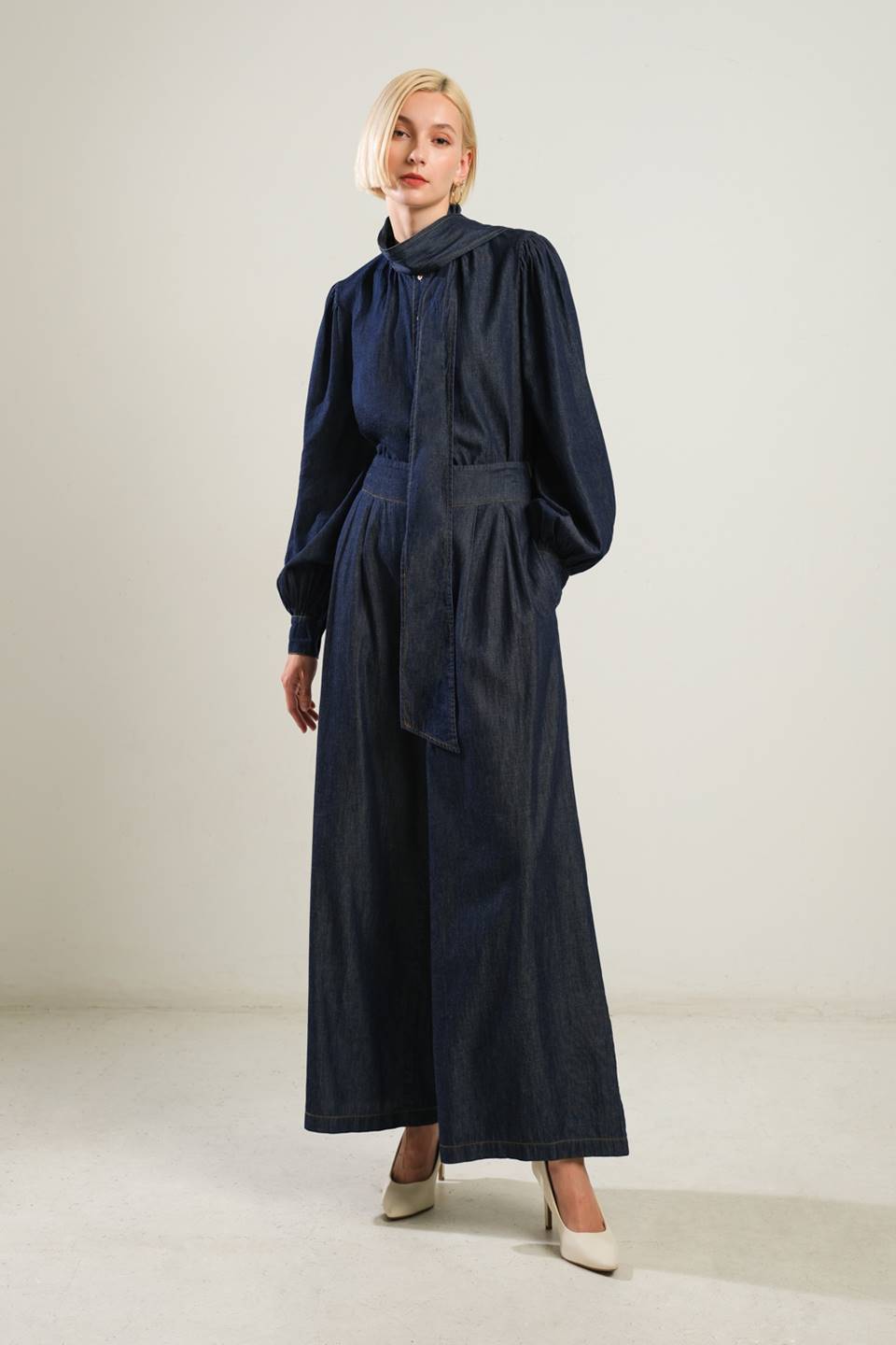 Ali na minha mente, blusa de chambray