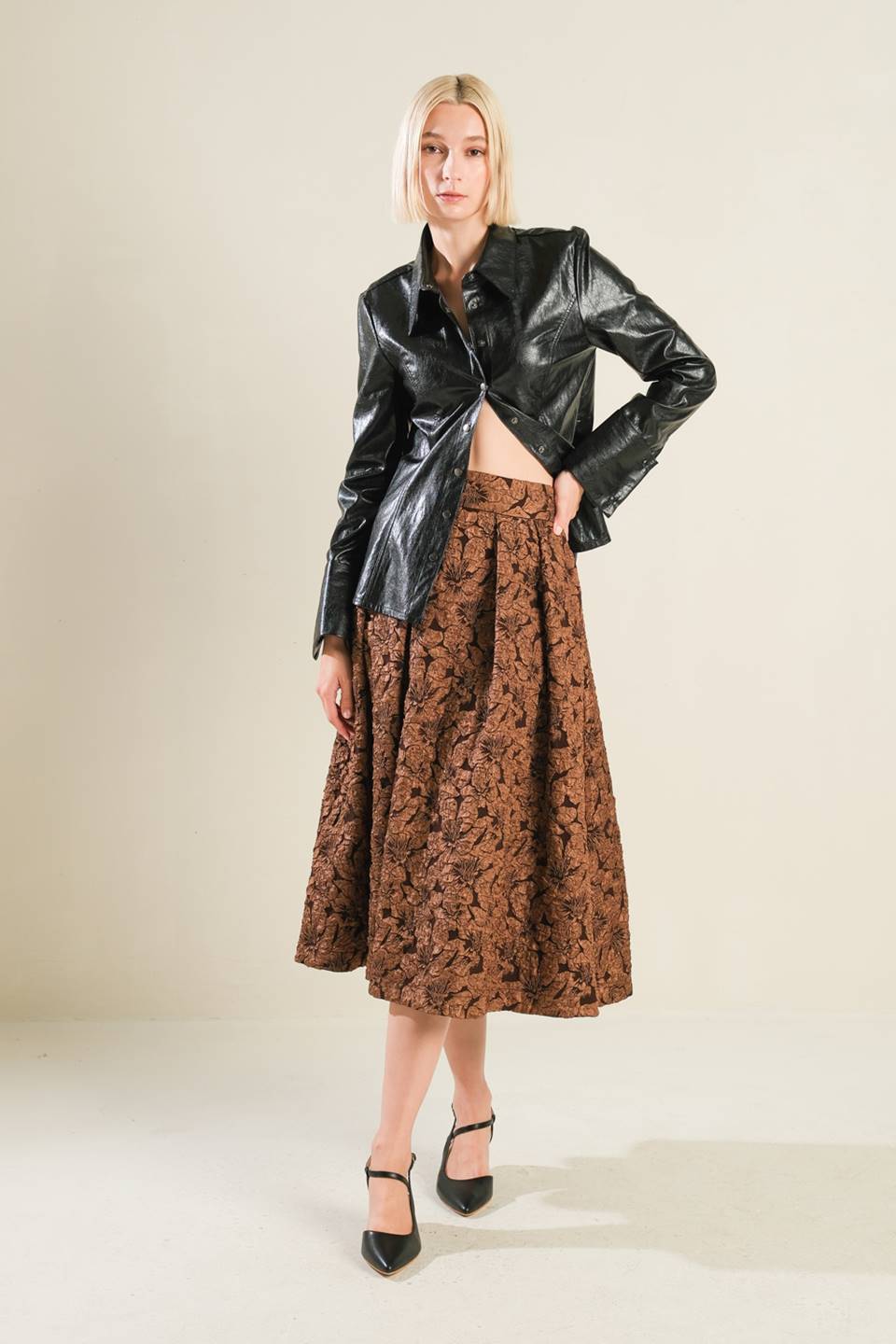 MY HEART TO YOU FAUX LEATHER TOP - MaraFormigone