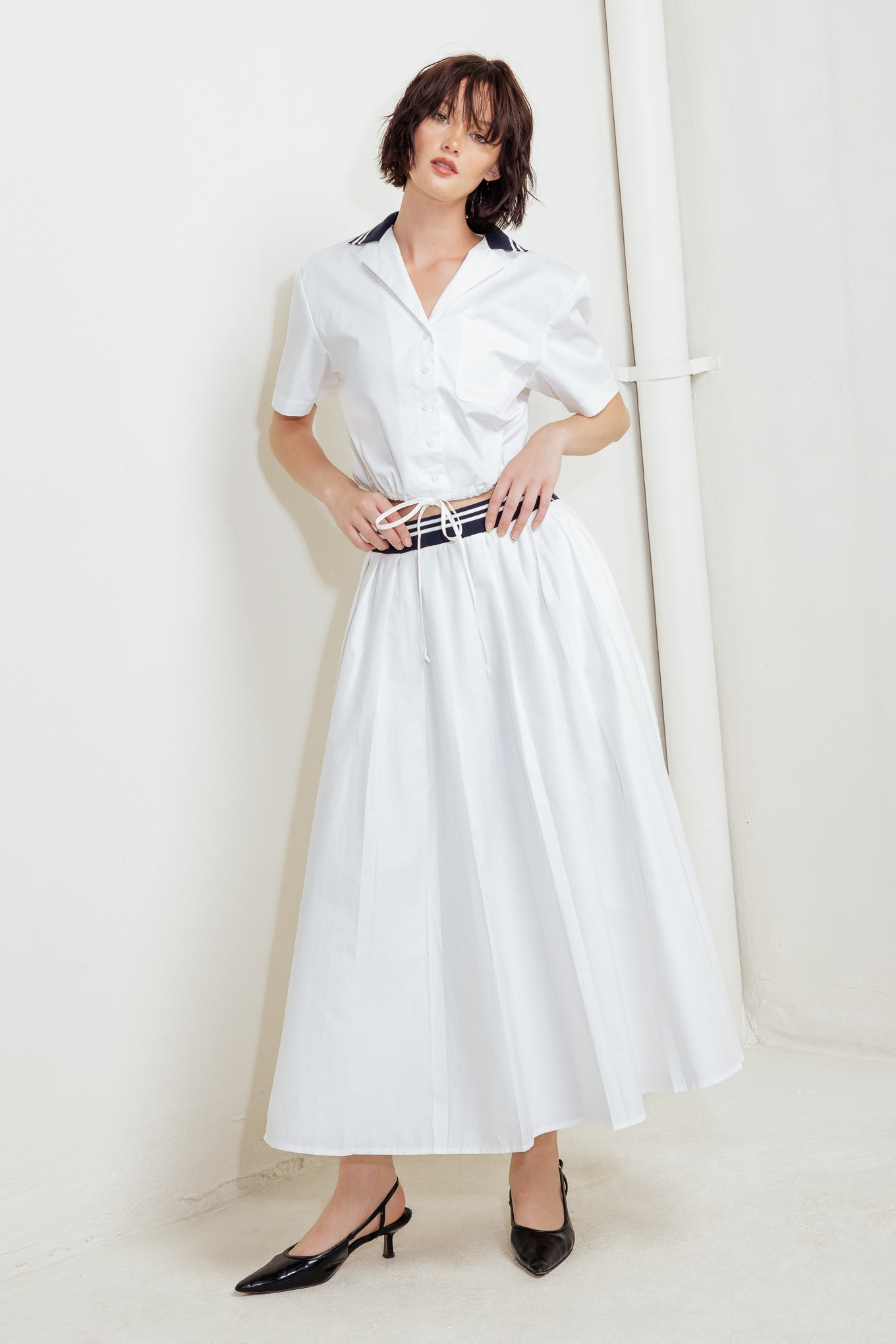 COASTAL COLLAR WOVEN CROP TOP