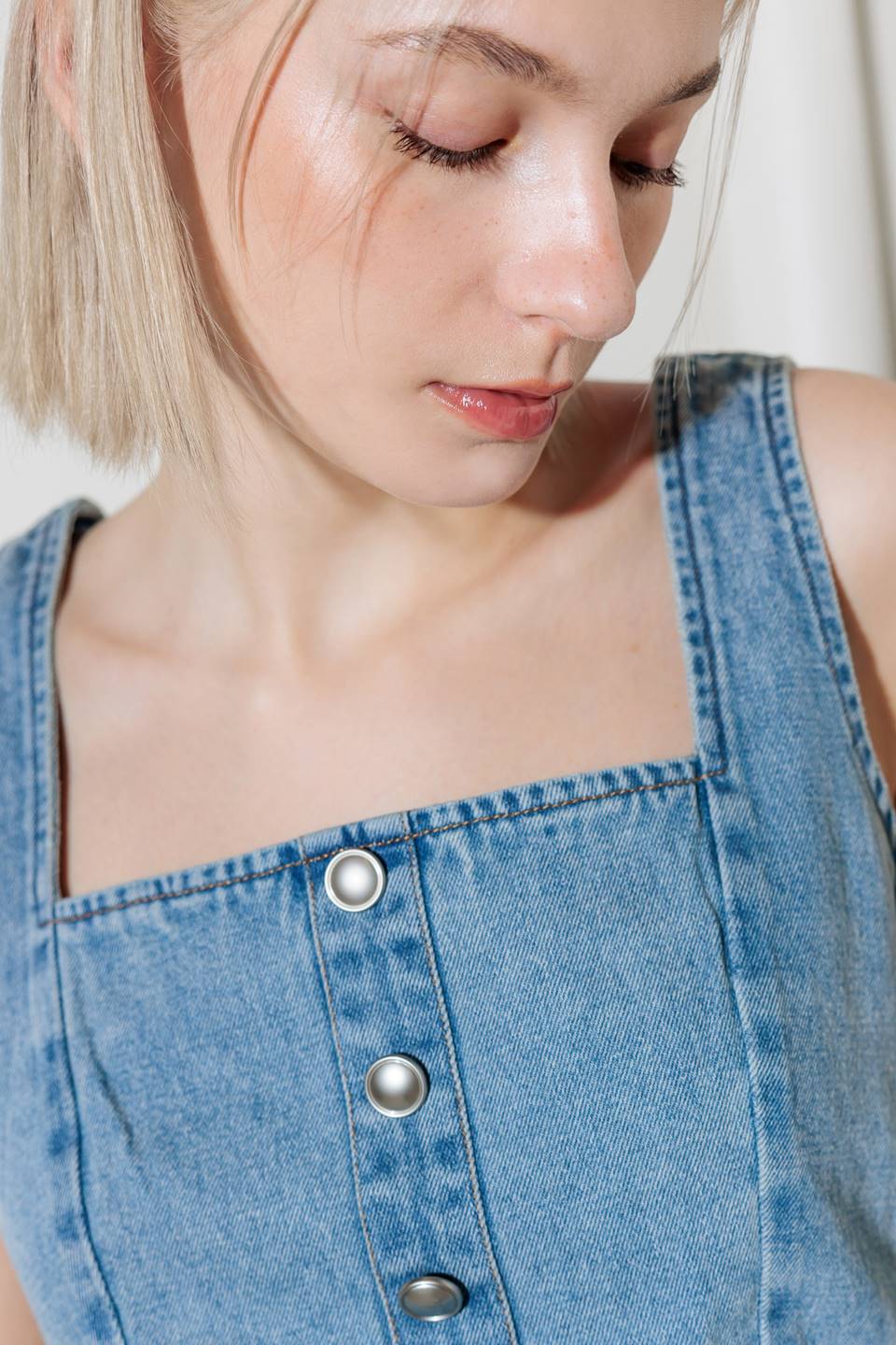 EVER SO SWEET LIGHT INDIGO DENIM TOP - MaraFormigone