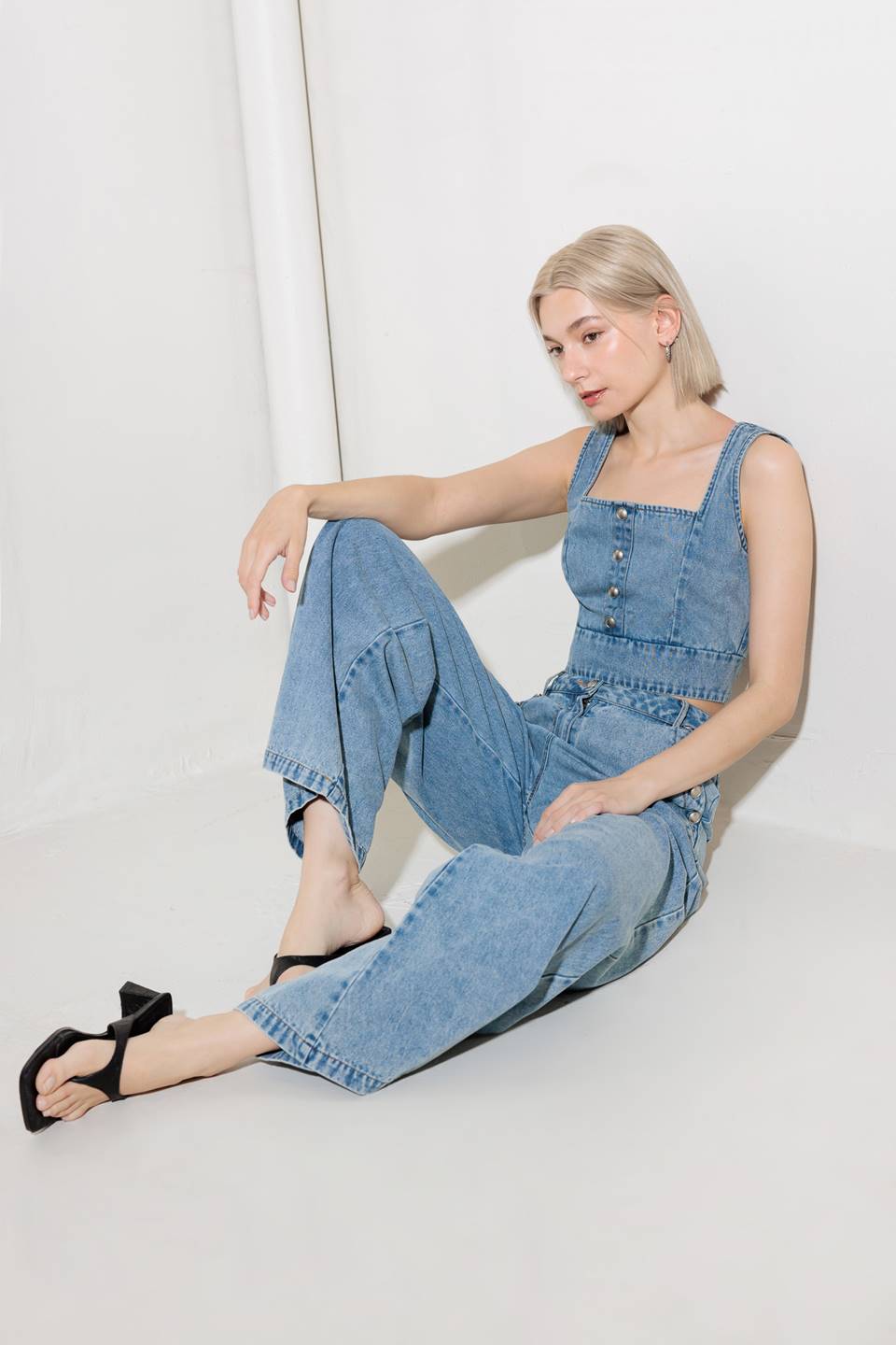 EVER SO SWEET LIGHT INDIGO DENIM TOP - MaraFormigone