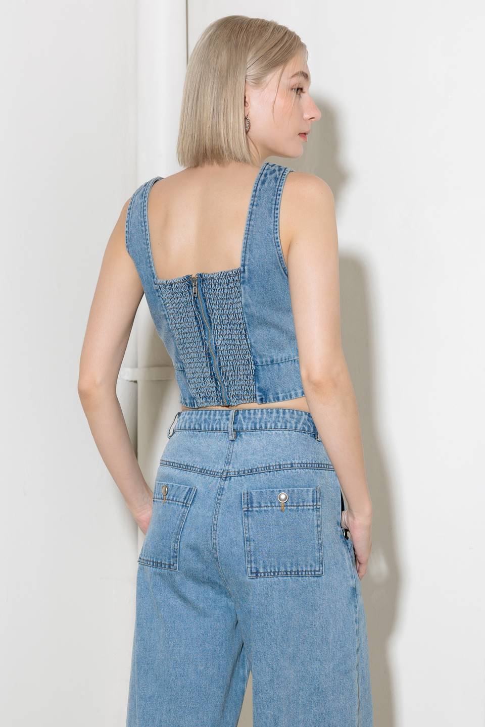 EVER SO SWEET LIGHT INDIGO DENIM TOP - MaraFormigone
