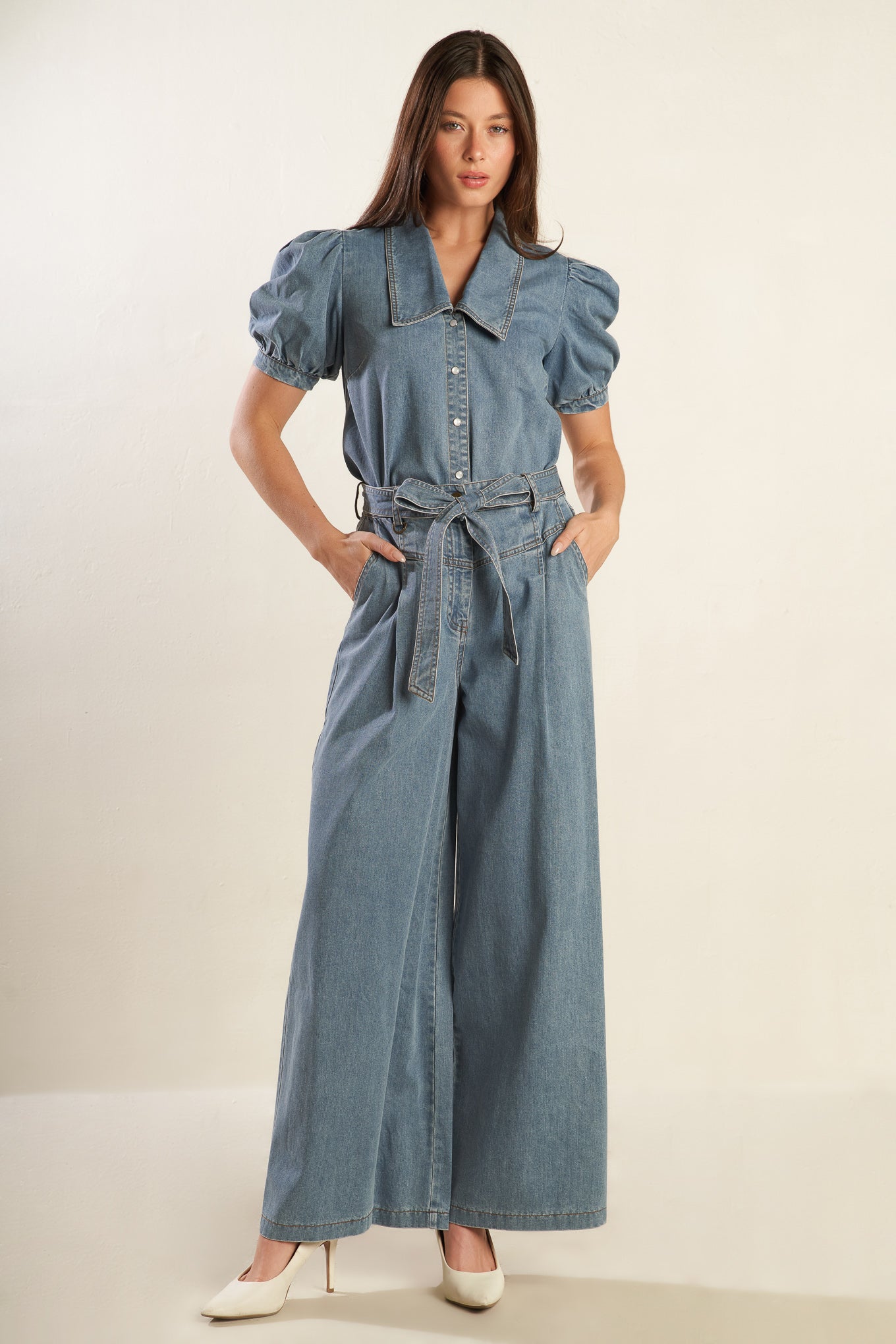 ETERNAL SUNSHINE CHAMBRAY DENIM TOP - MaraFormigone