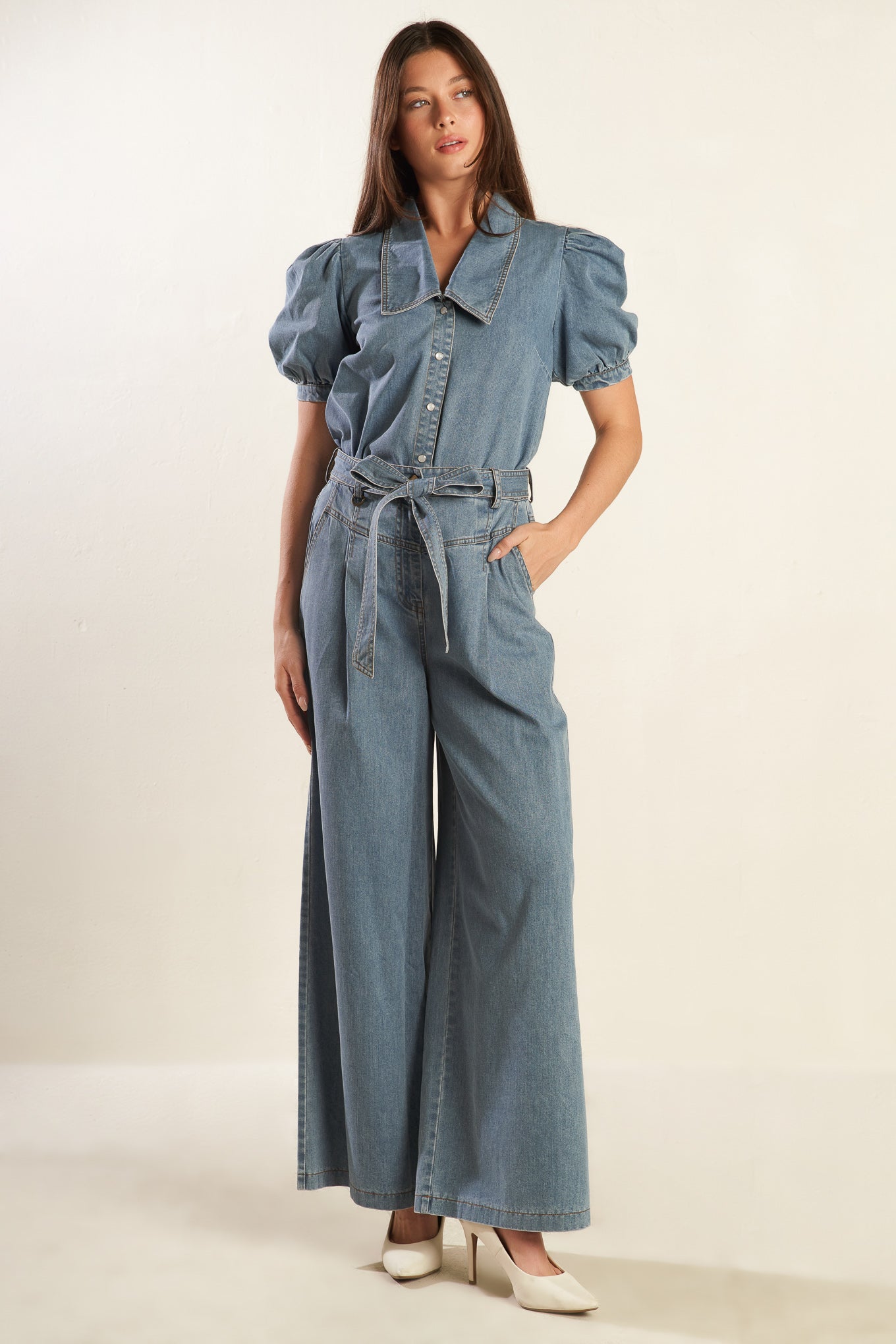 ETERNAL SUNSHINE CHAMBRAY DENIM TOP - MaraFormigone
