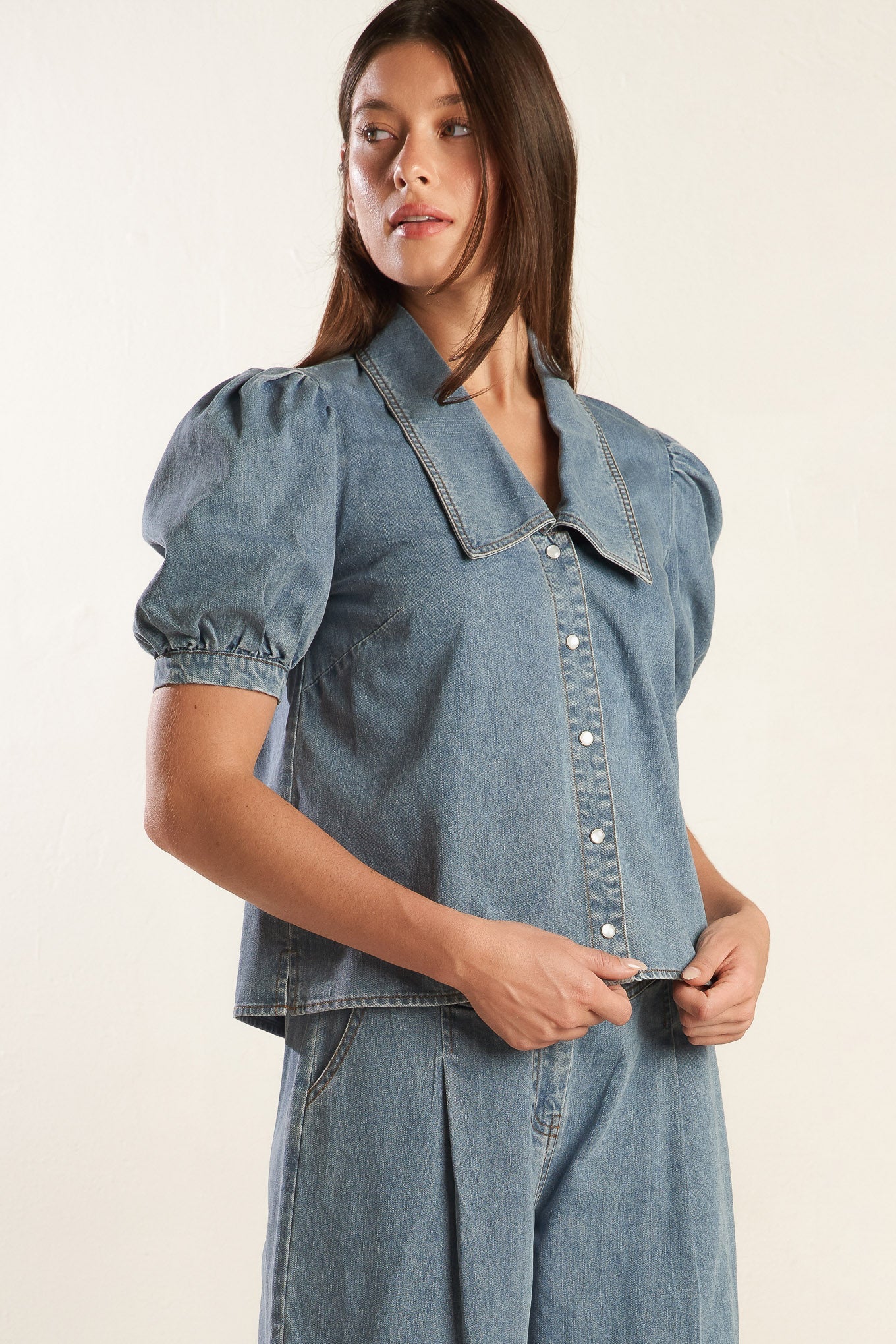 ETERNAL SUNSHINE CHAMBRAY DENIM TOP - MaraFormigone