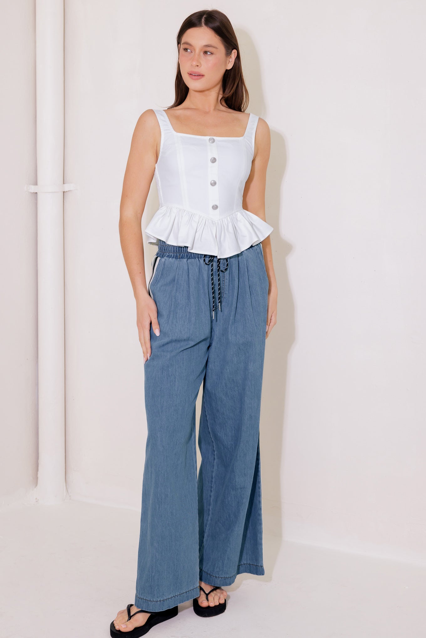 IN THIS MOMENT WHITE WOVEN TOP