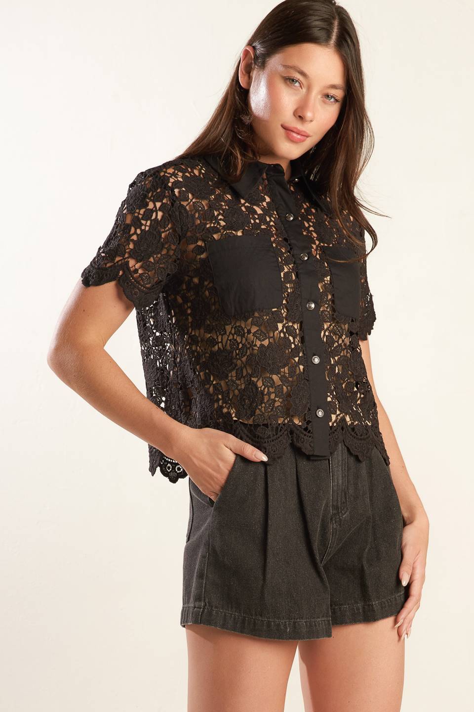 DREAM OF THE FLEET WOVEN LACE TOP - MaraFormigone
