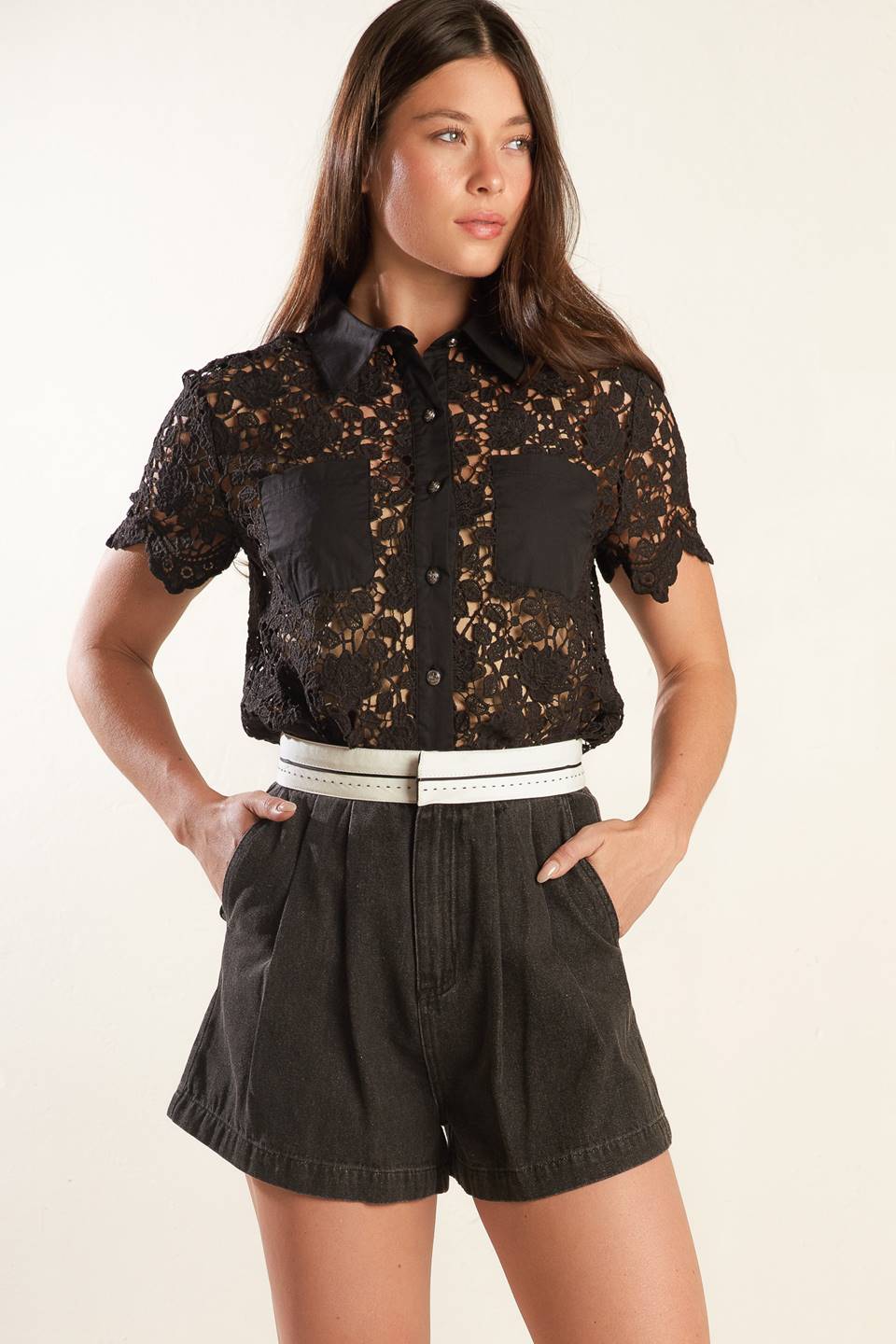DREAM OF THE FLEET WOVEN LACE TOP - MaraFormigone