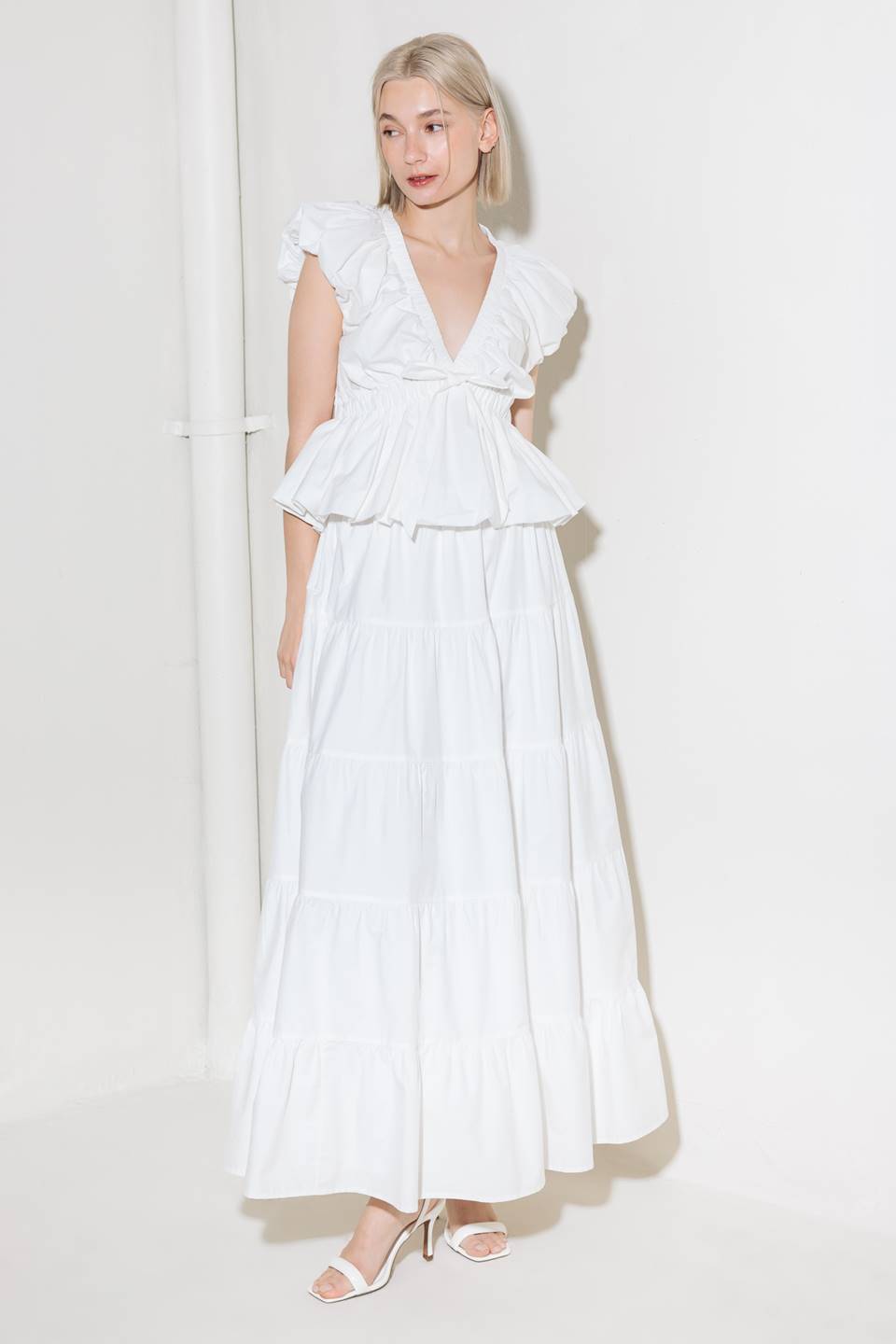 SLOW DOWN IN WHITE WOVEN TOP - MaraFormigone