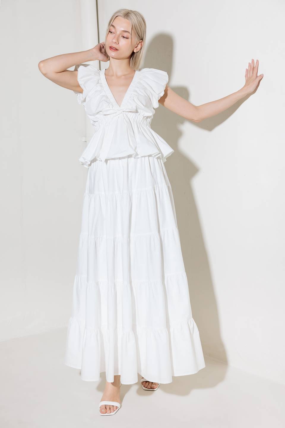 SLOW DOWN IN WHITE WOVEN TOP - MaraFormigone