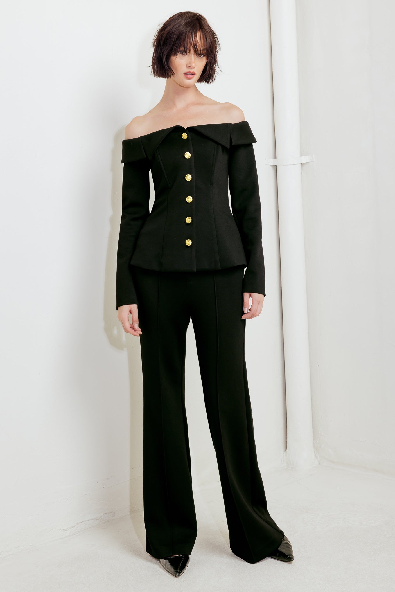 BLUSA MODERN FLOW PRETA TECIDA