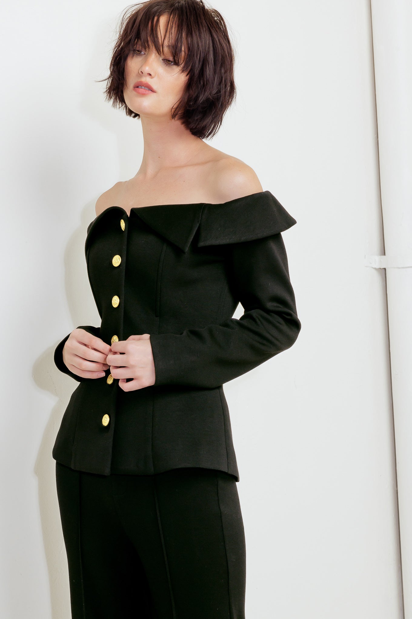 BLUSA MODERN FLOW PRETA TECIDA