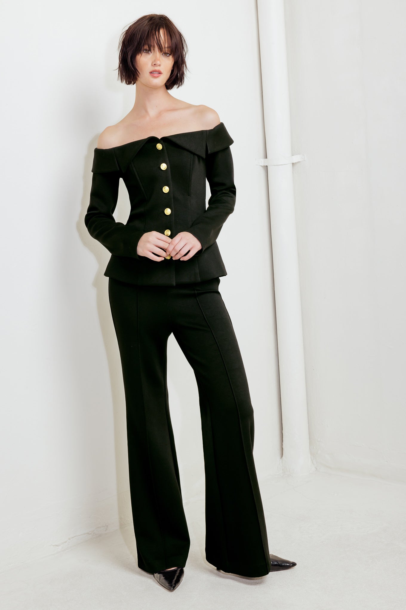 BLUSA MODERN FLOW PRETA TECIDA