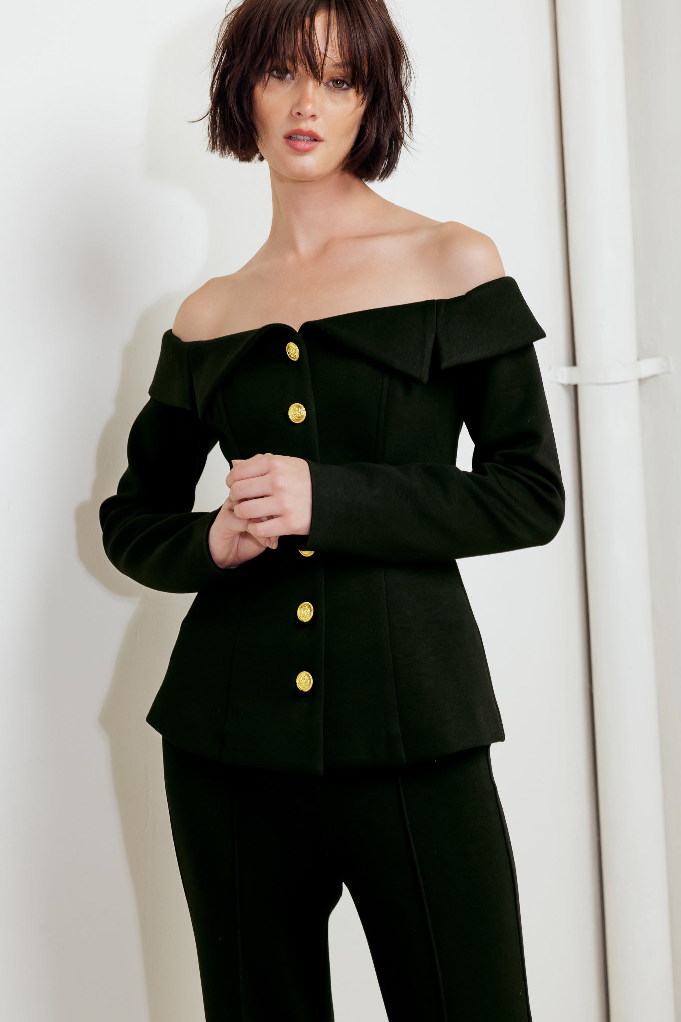 BLUSA MODERN FLOW PRETA TECIDA