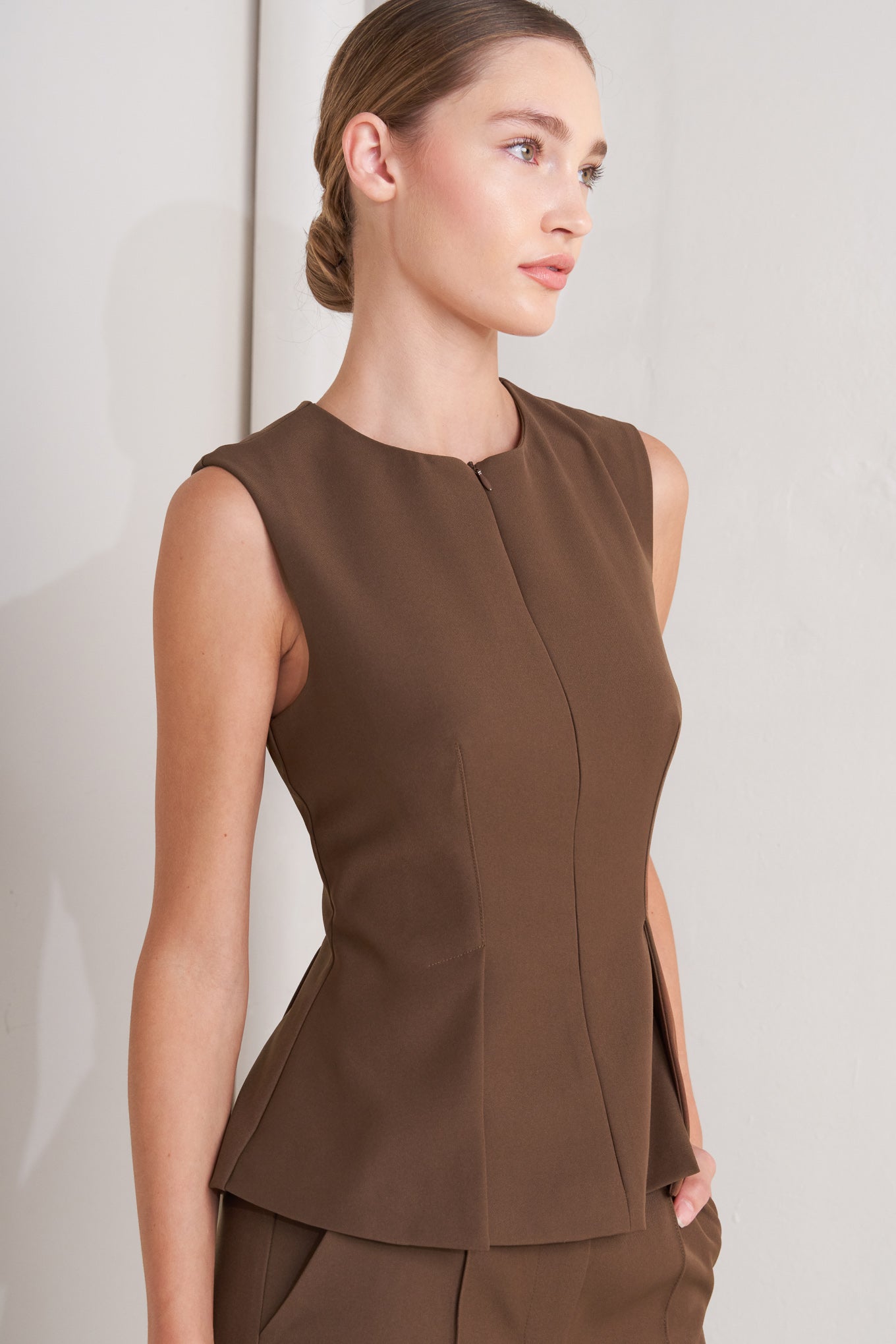 BLUSA MARROM TECIDA MONDAY FLOW